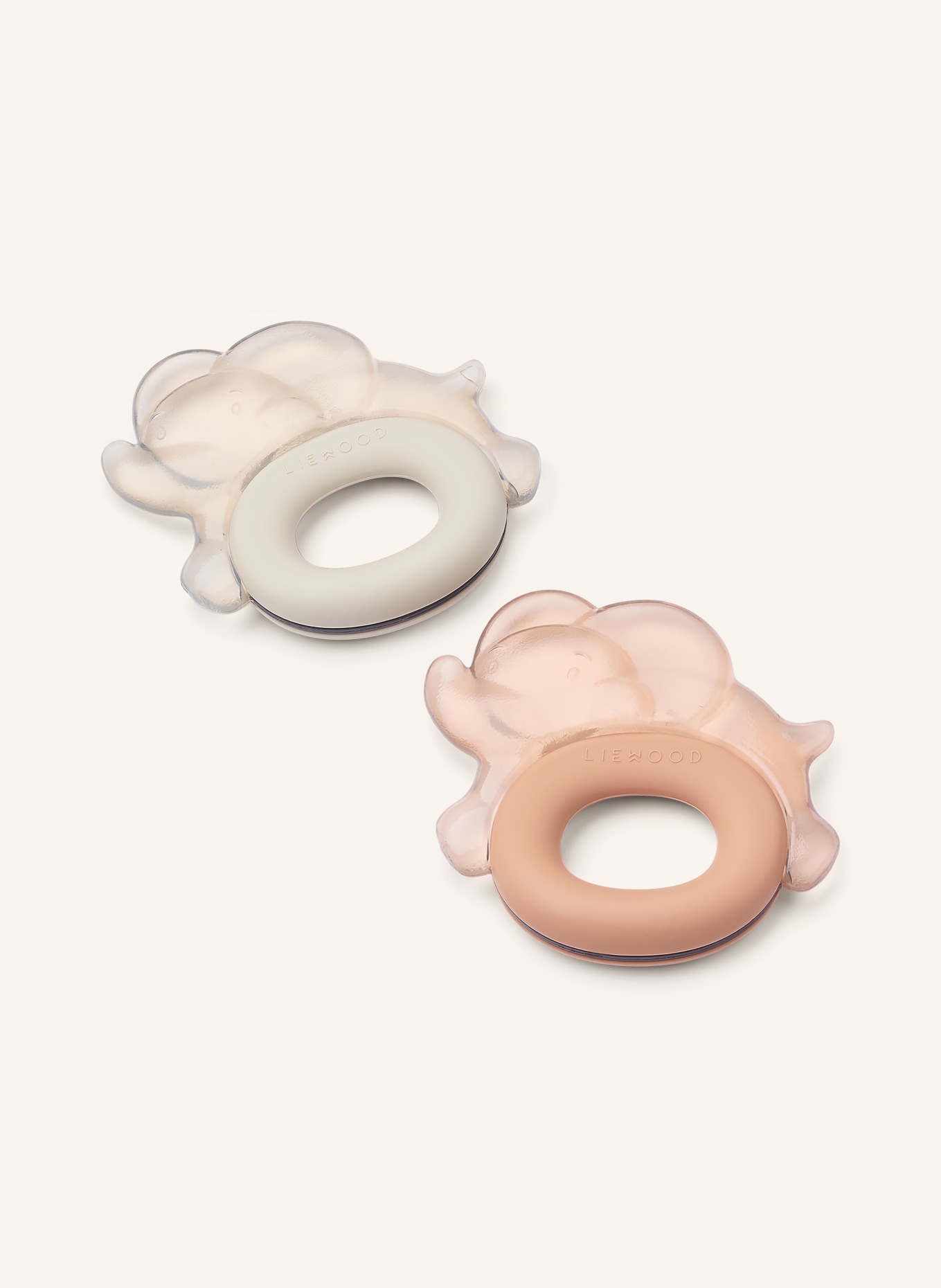 LIEWOOD Sada 2 kousacích kroužků RITA: LOSOSOVÁ / KRÉMOVÁ