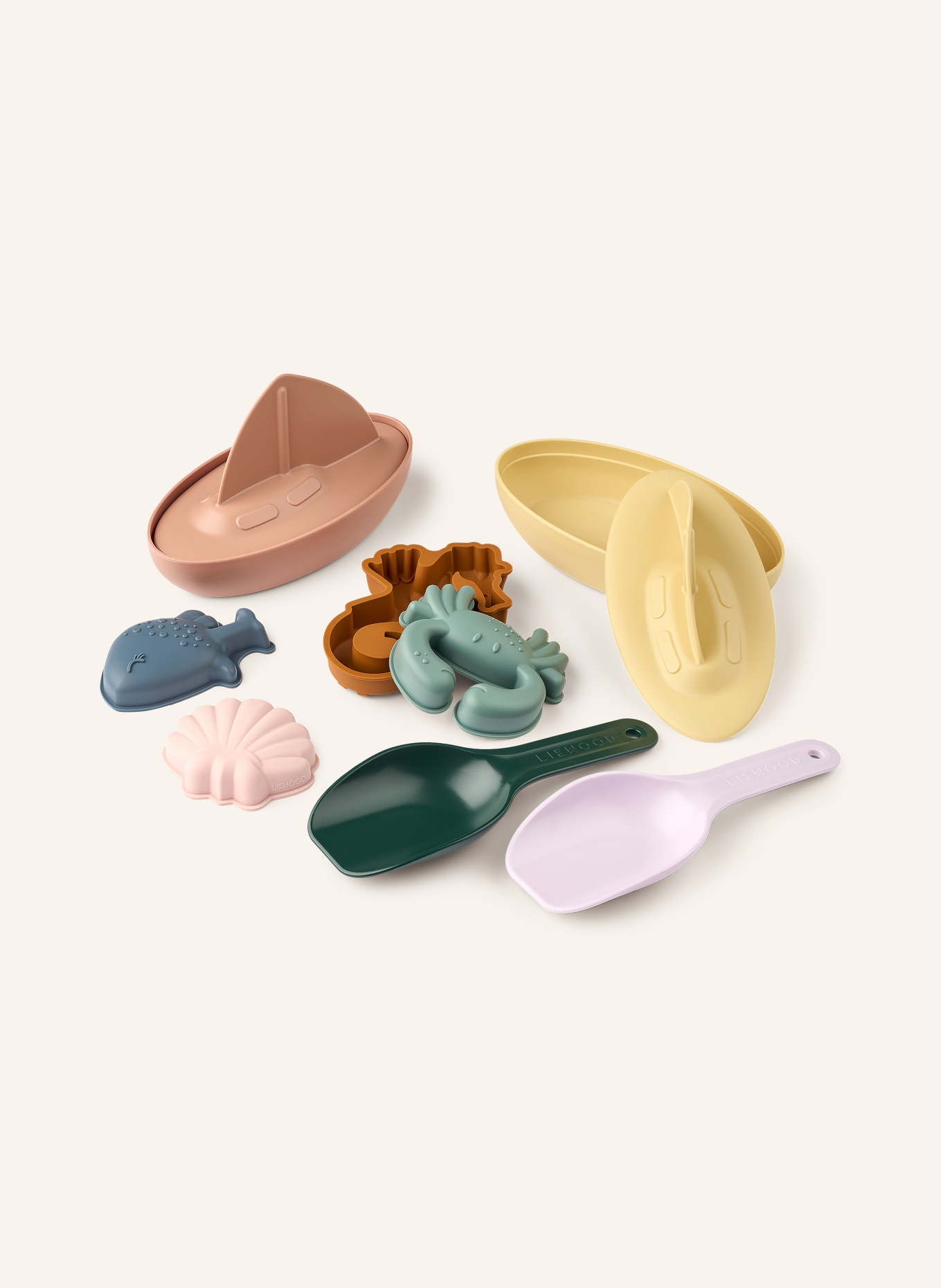 LIEWOOD Spieltisch SEPP: CREME / DUNKELORANGE / PETROL