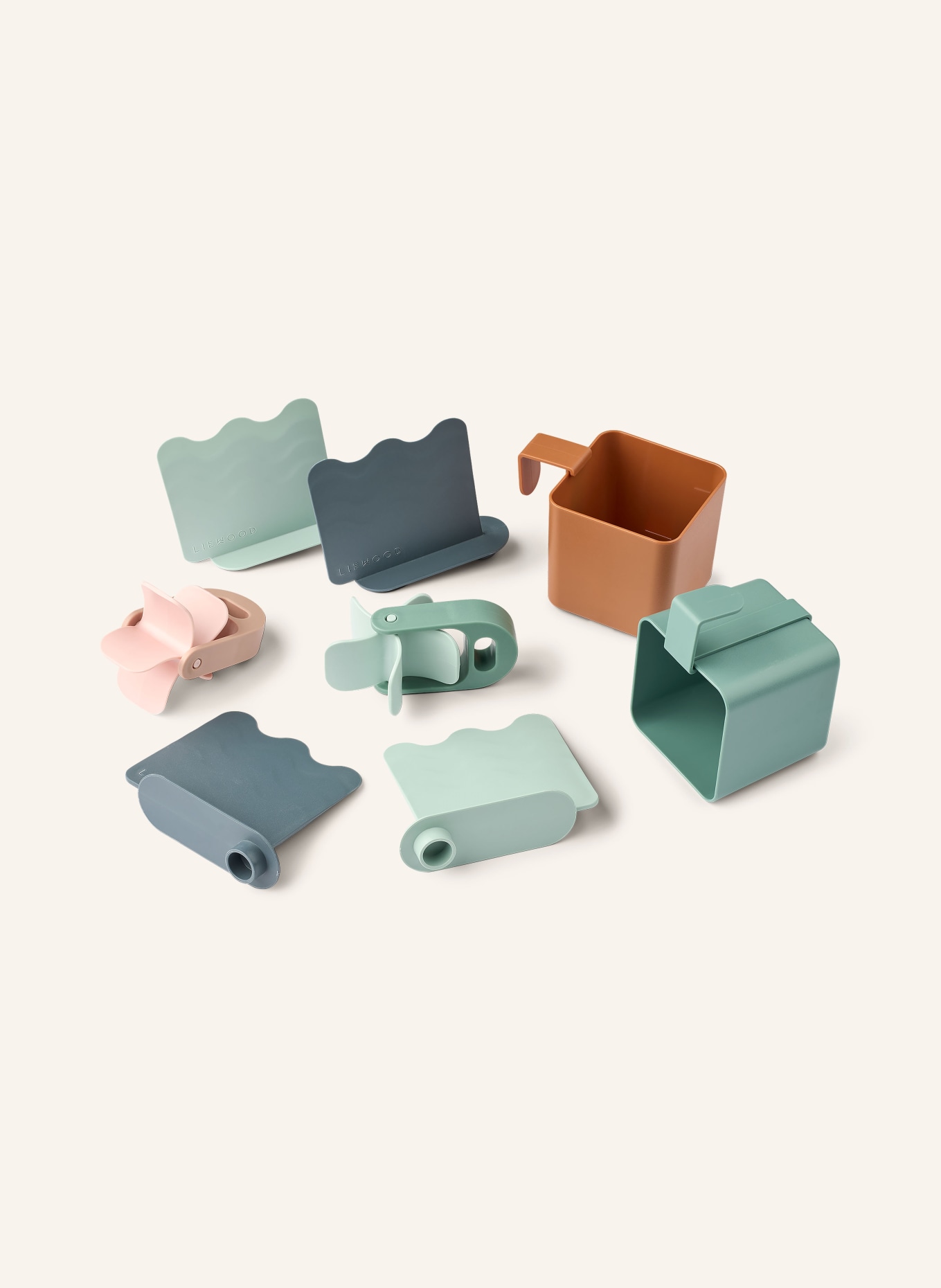 LIEWOOD Spieltisch SEPP: CREME / DUNKELORANGE / PETROL