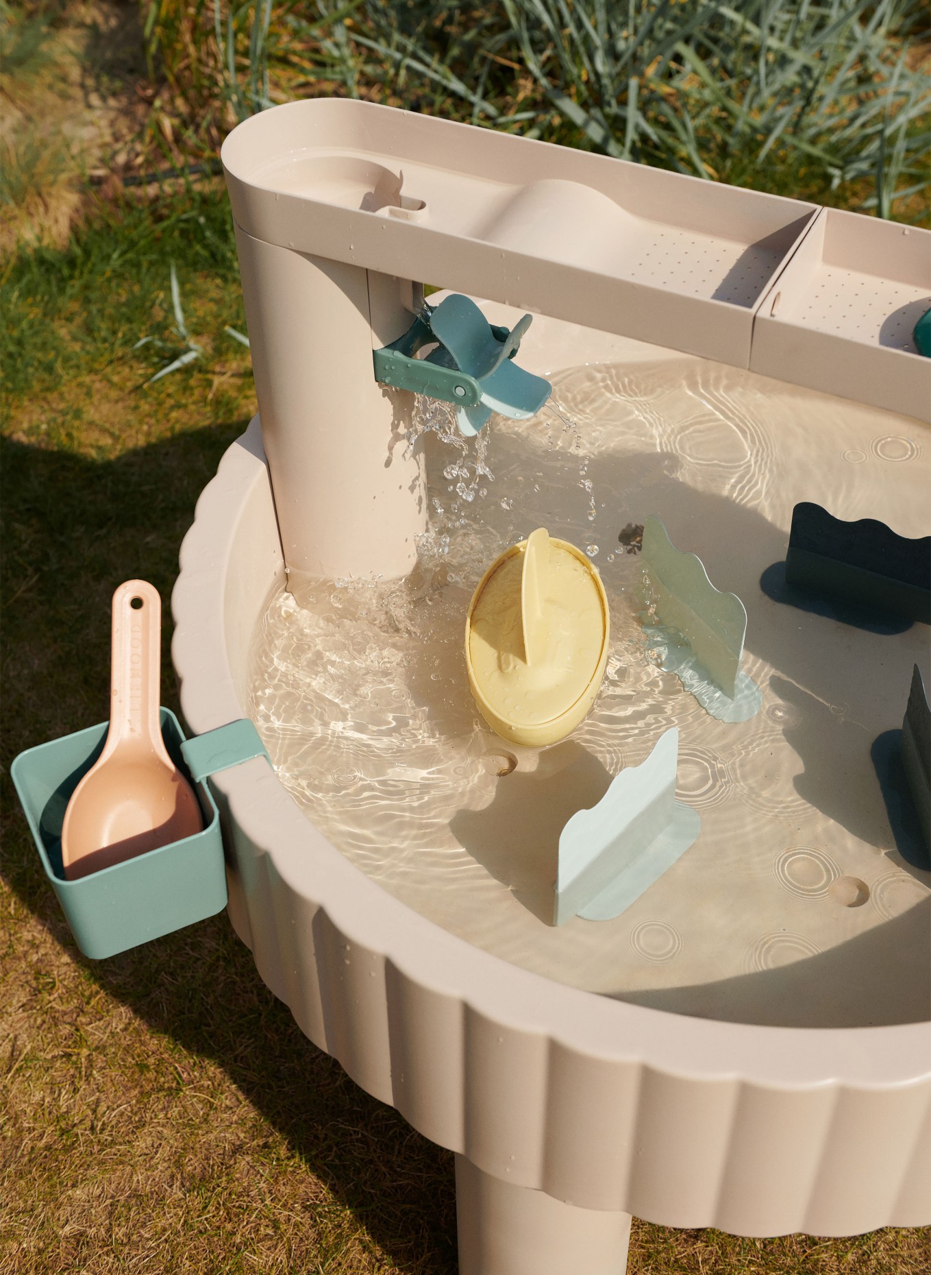 LIEWOOD Spieltisch SEPP: CREME / DUNKELORANGE / PETROL