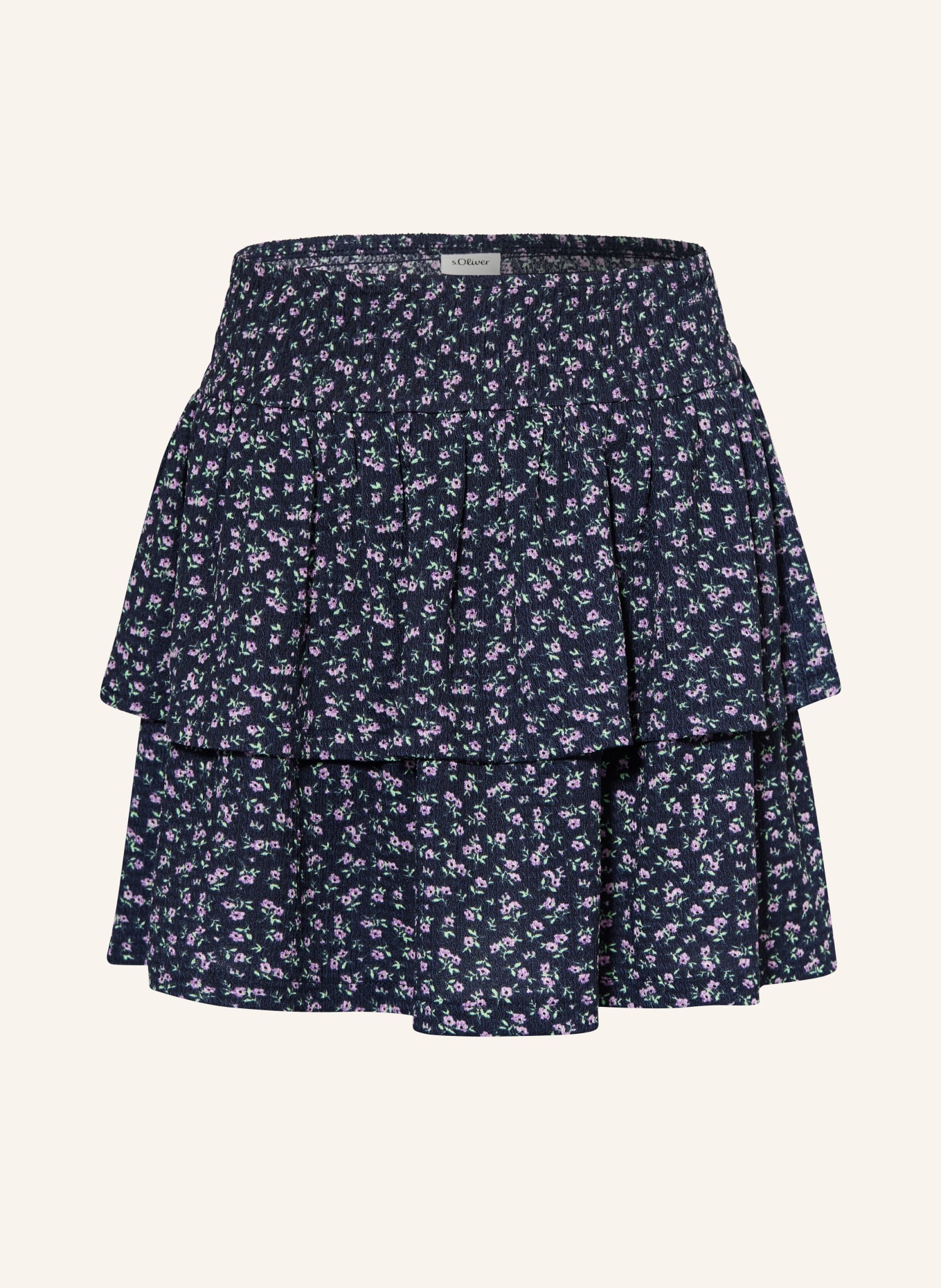 s.Oliver RED Rock met ruches: DONKERBLAUW / LICHTPAARS / LICHTGROEN