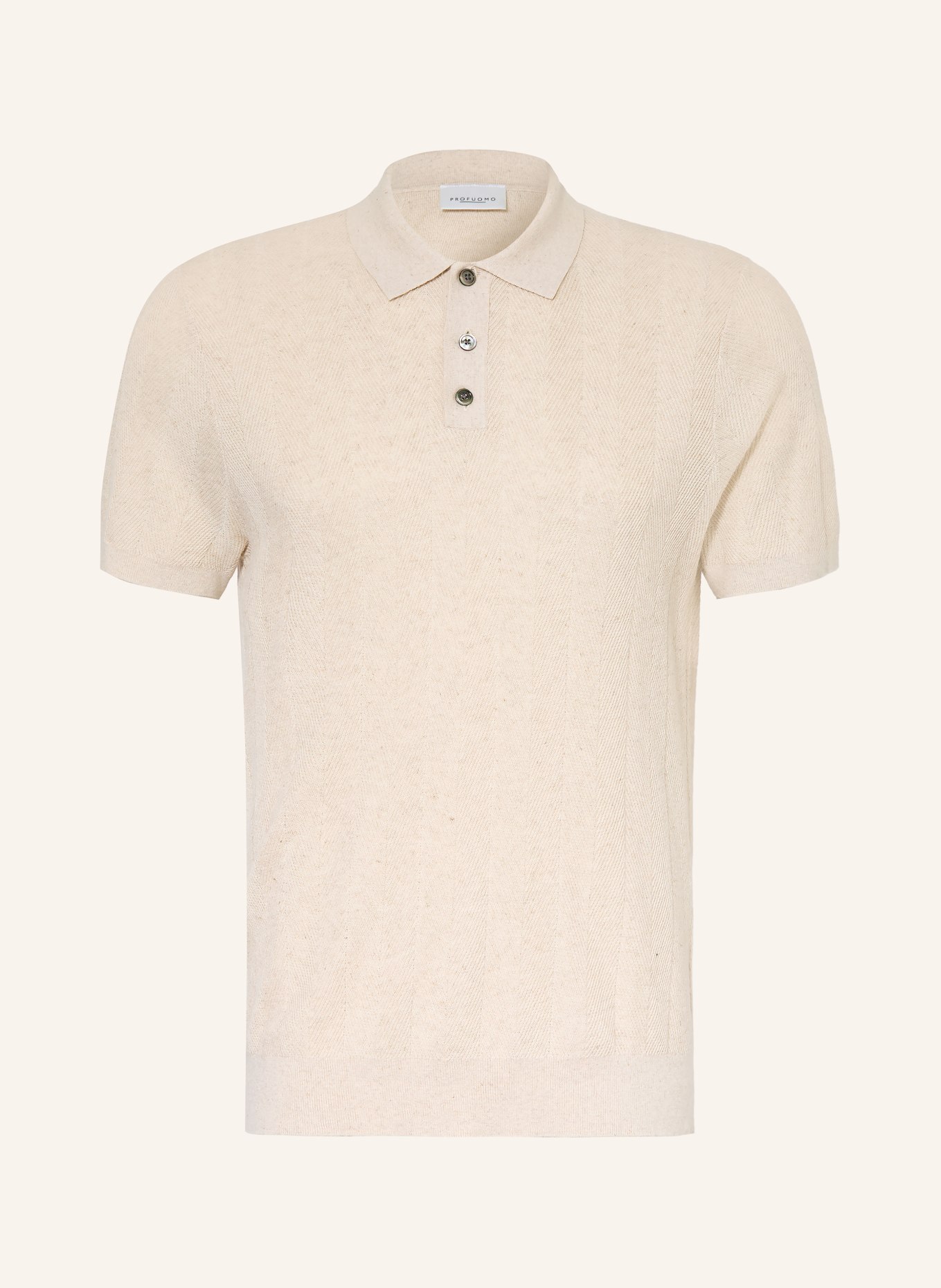 PROFUOMO Strick-Poloshirt: BEIGE