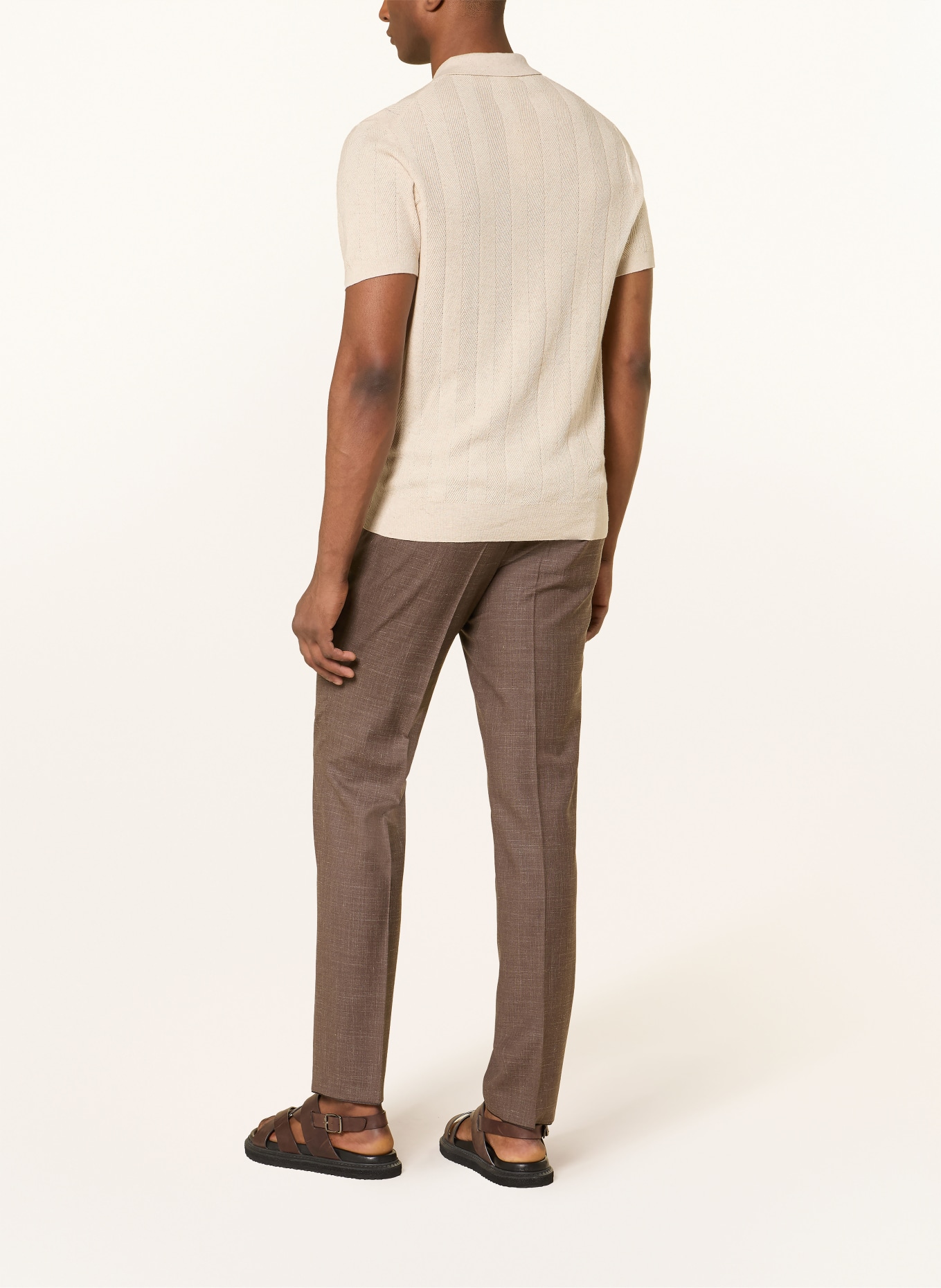 PROFUOMO Strick-Poloshirt: BEIGE