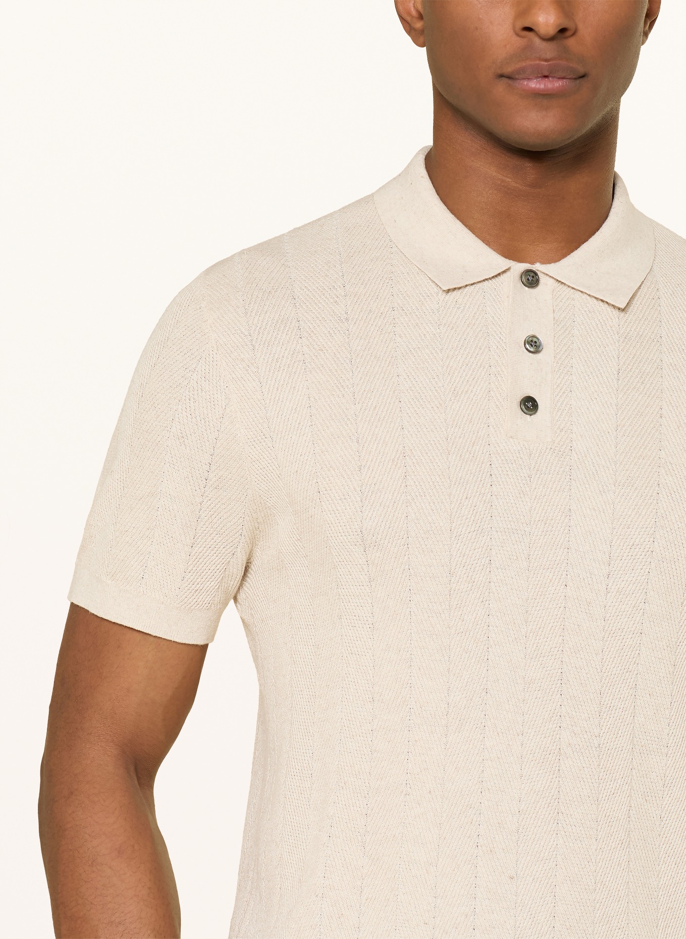 PROFUOMO Strick-Poloshirt: BEIGE