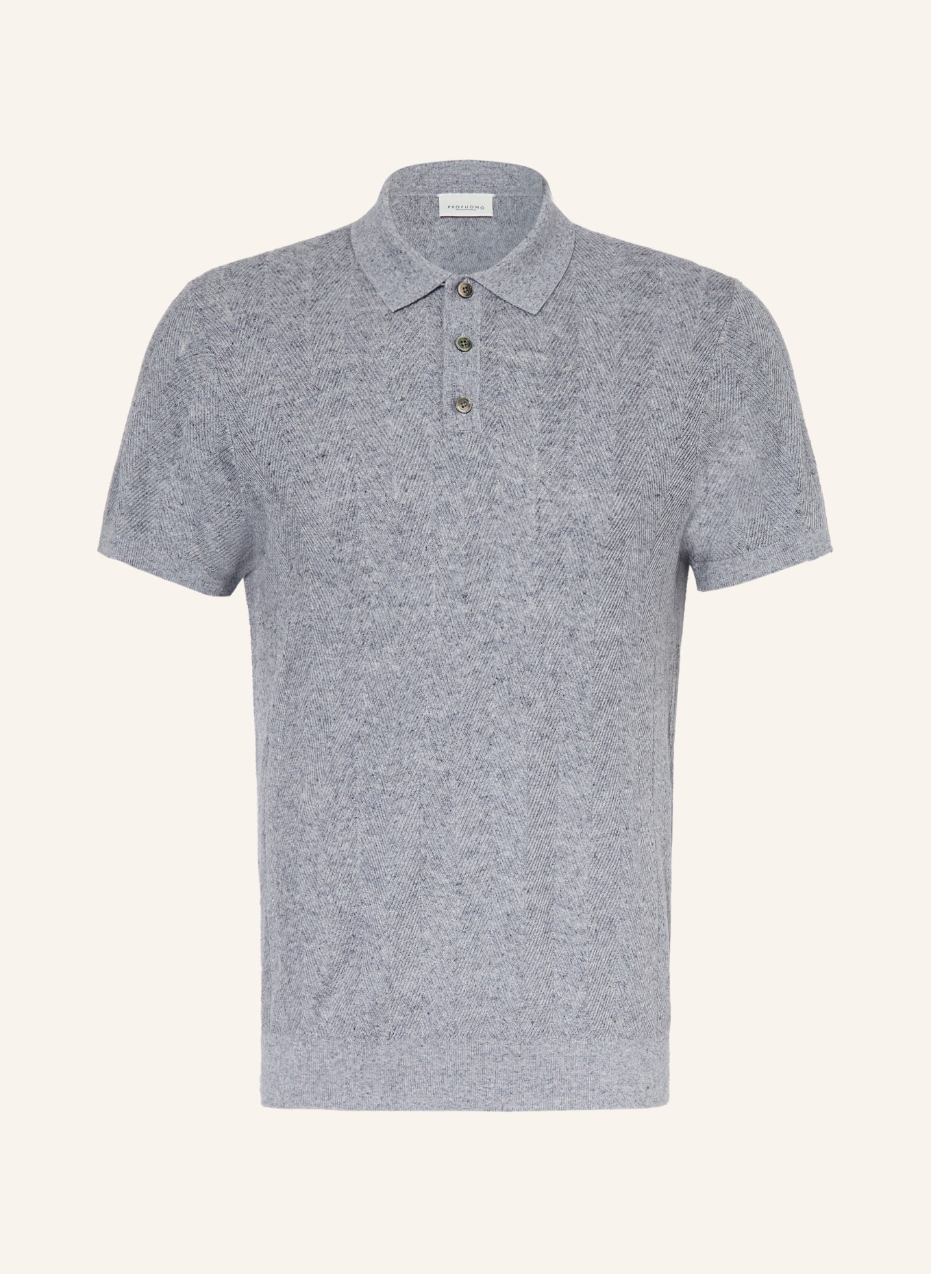 PROFUOMO Strick-Poloshirt: BLAUGRAU