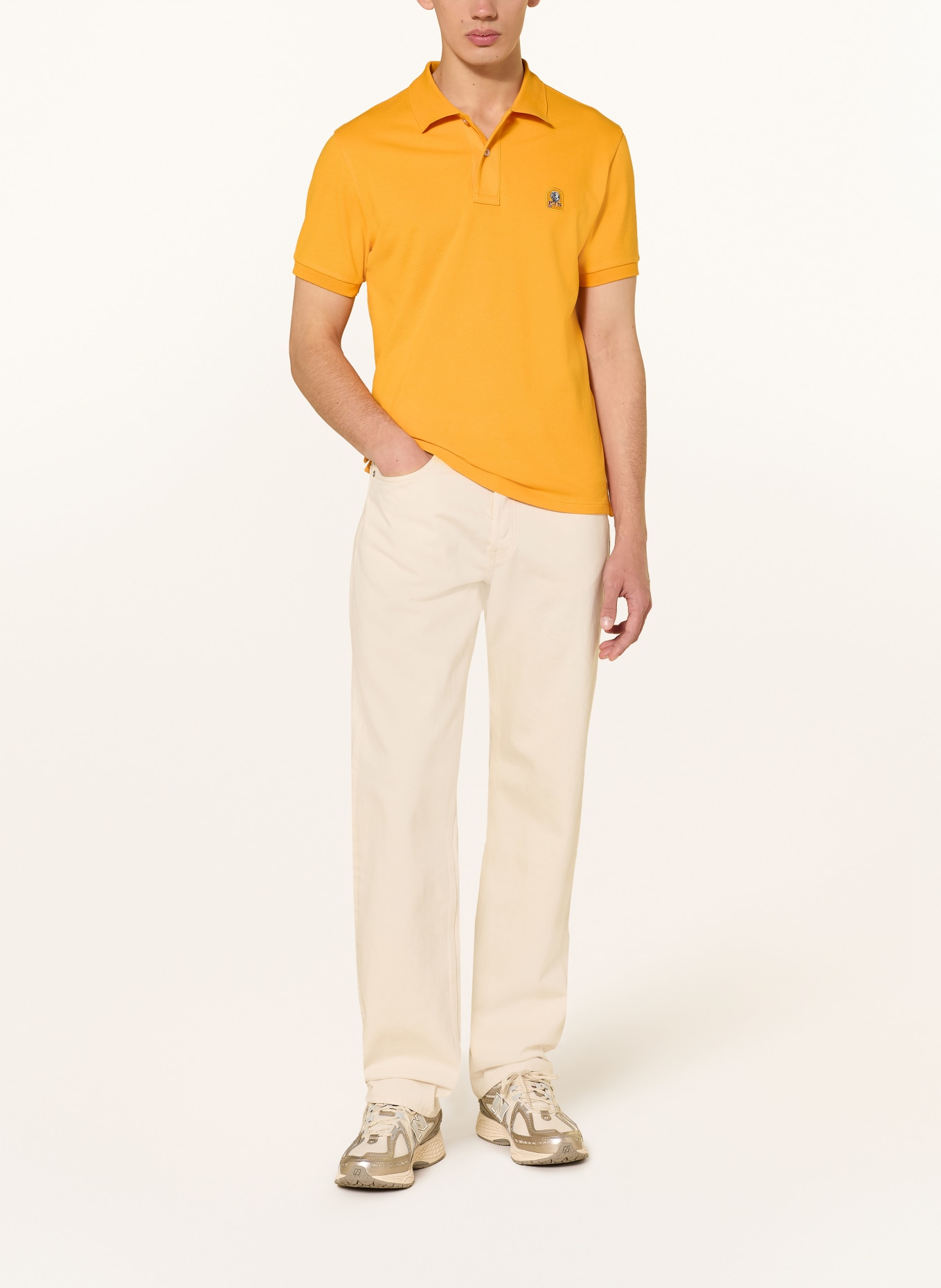 PARAJUMPERS Koszulka polo z pikowanym wzorem WELLINGTON: JASKRAWY POMARAŃCZOWY