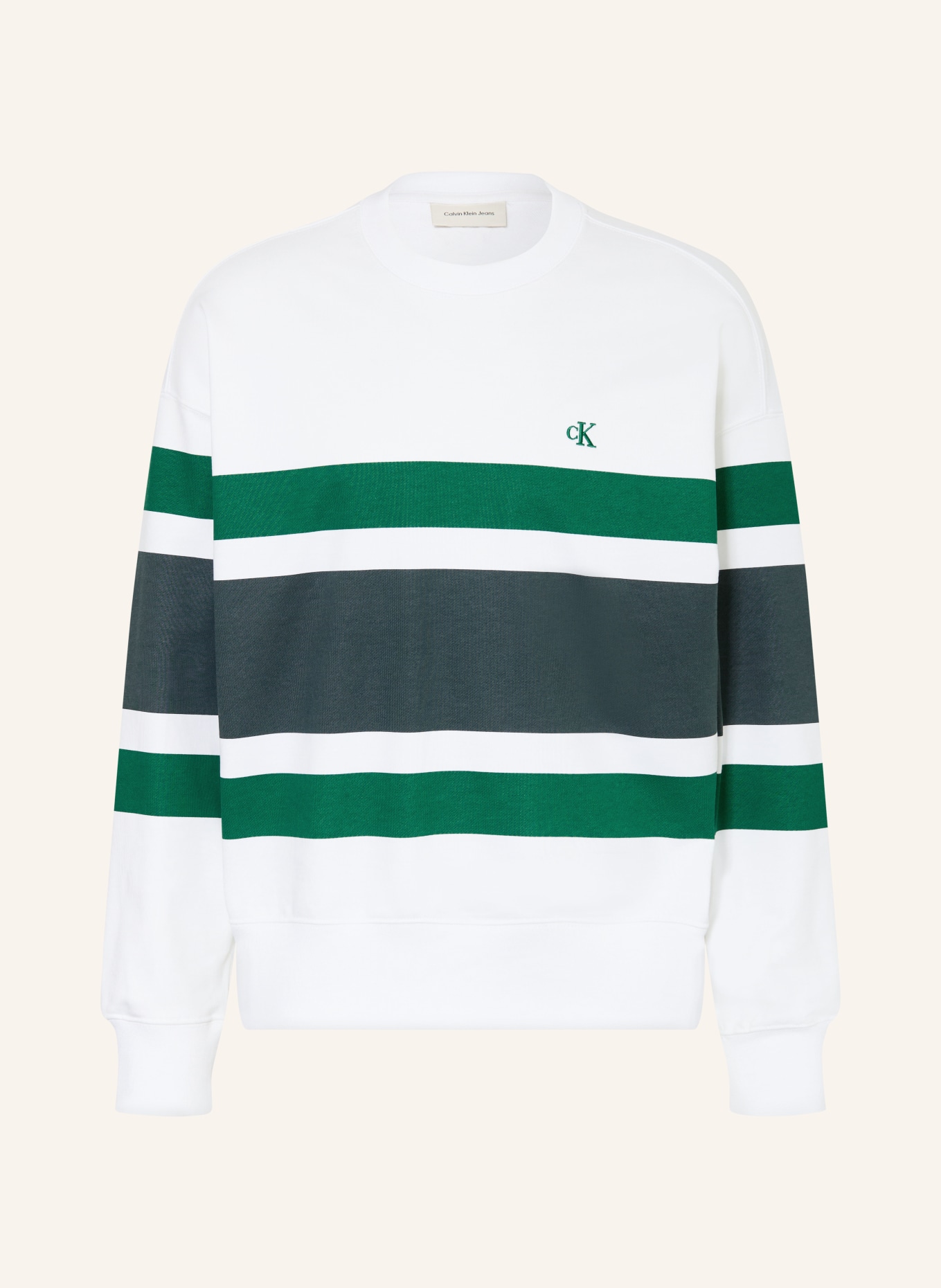 Calvin Klein Jeans Sweatshirt TERRY: GROEN / DONKERGROEN / WIT