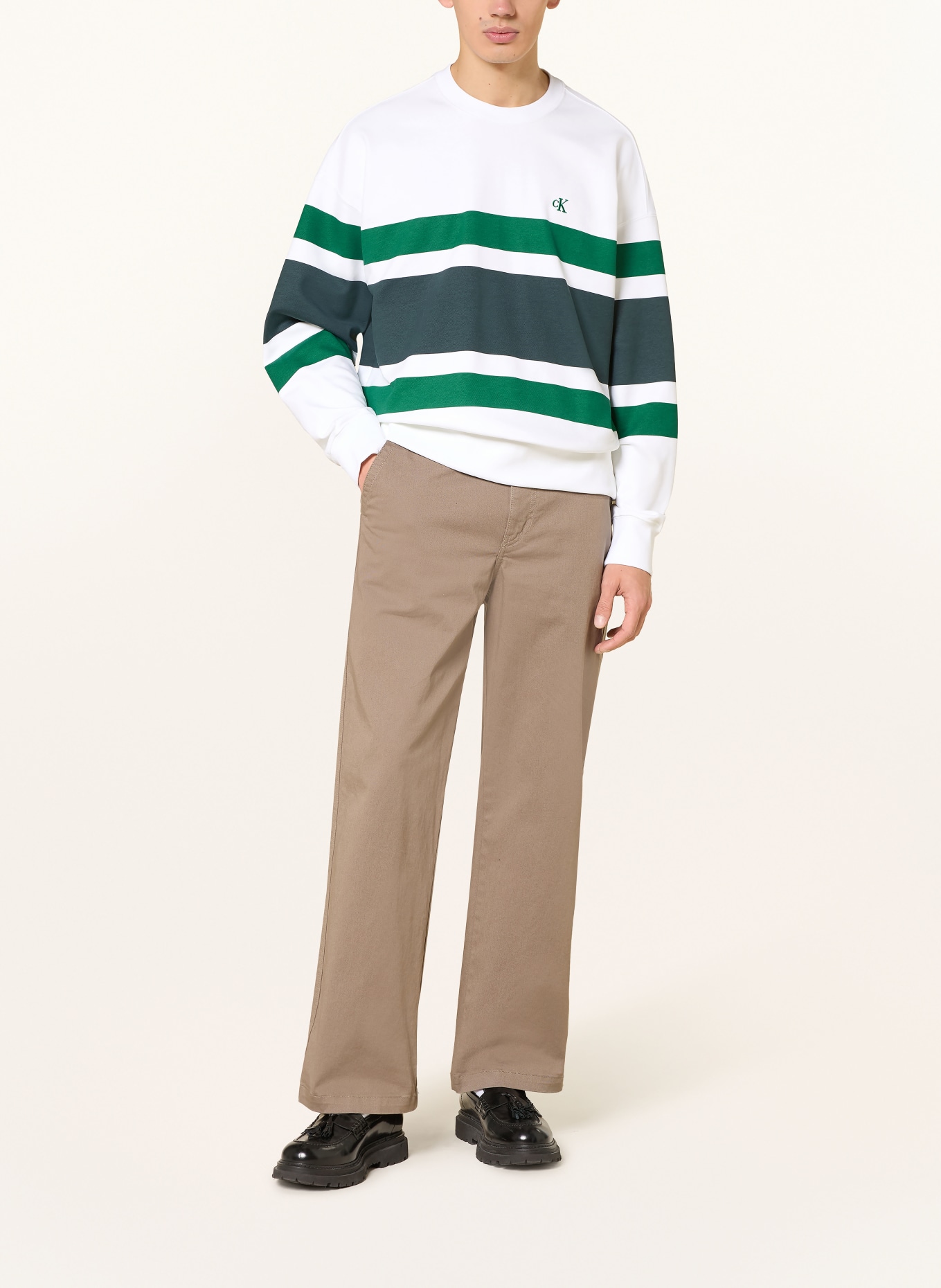 Calvin Klein Jeans Sweatshirt TERRY: GROEN / DONKERGROEN / WIT