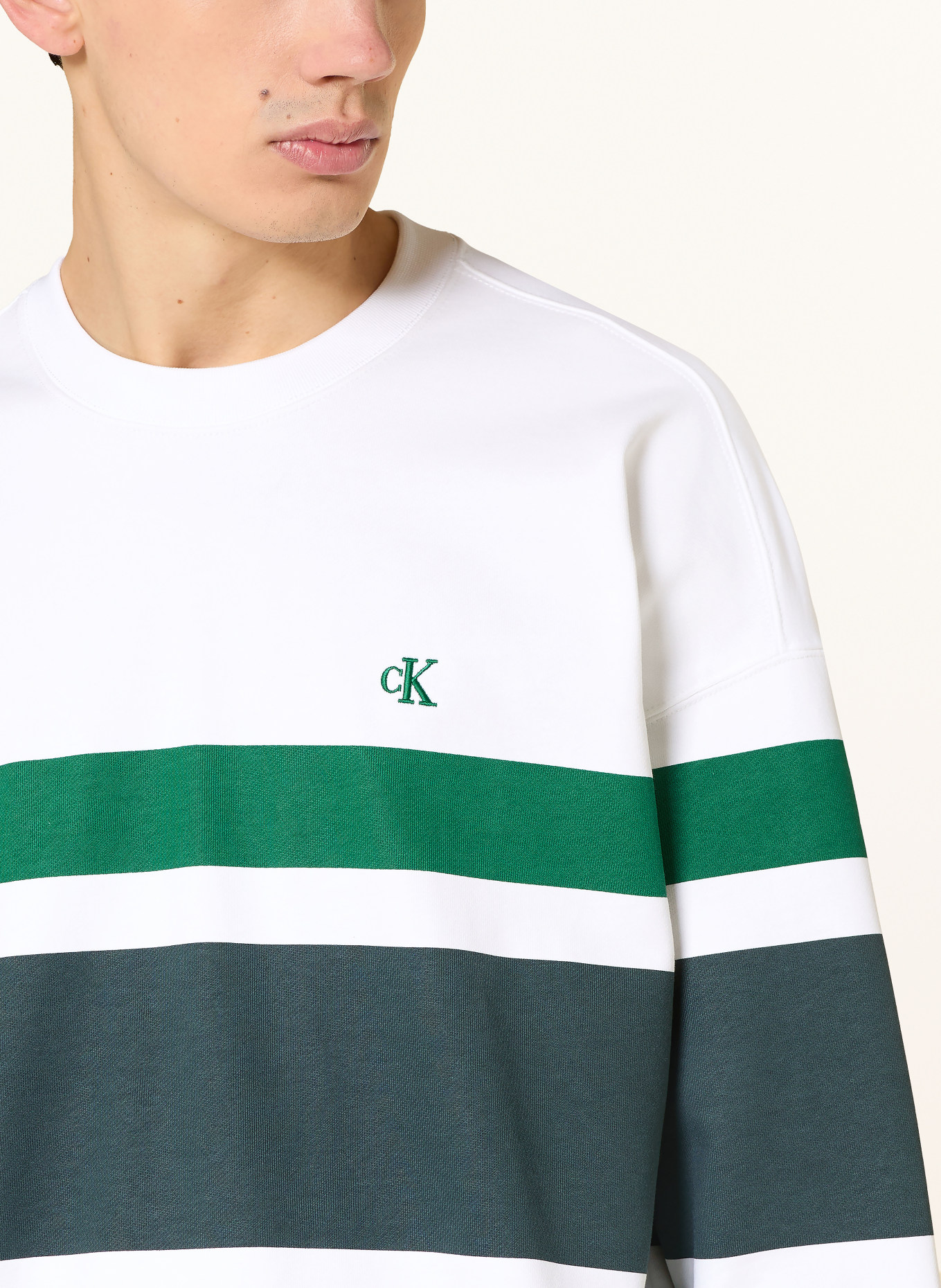 Calvin Klein Jeans Sweatshirt TERRY: GROEN / DONKERGROEN / WIT