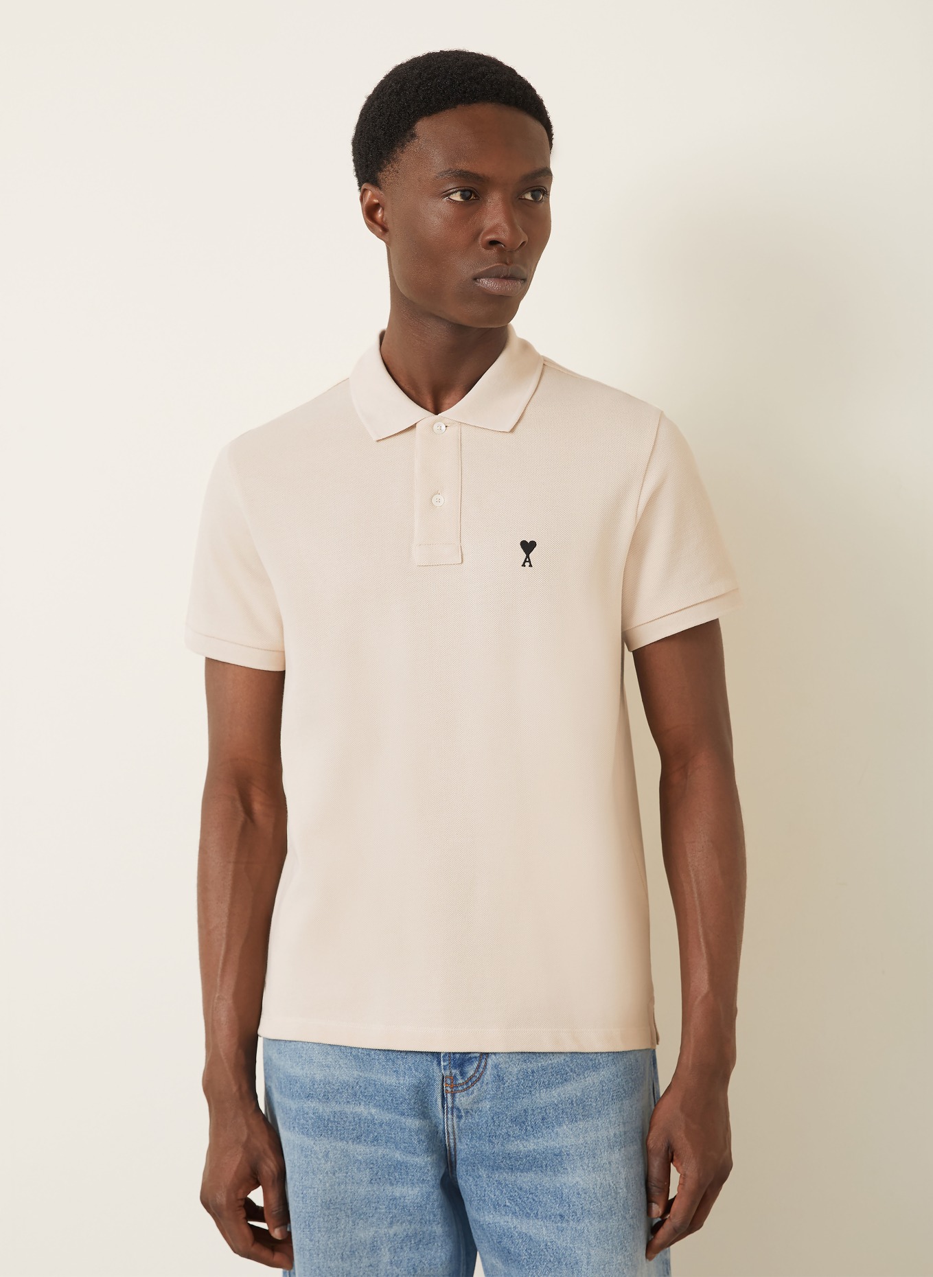 AMI PARIS Piqué poloshirt: BEIGE