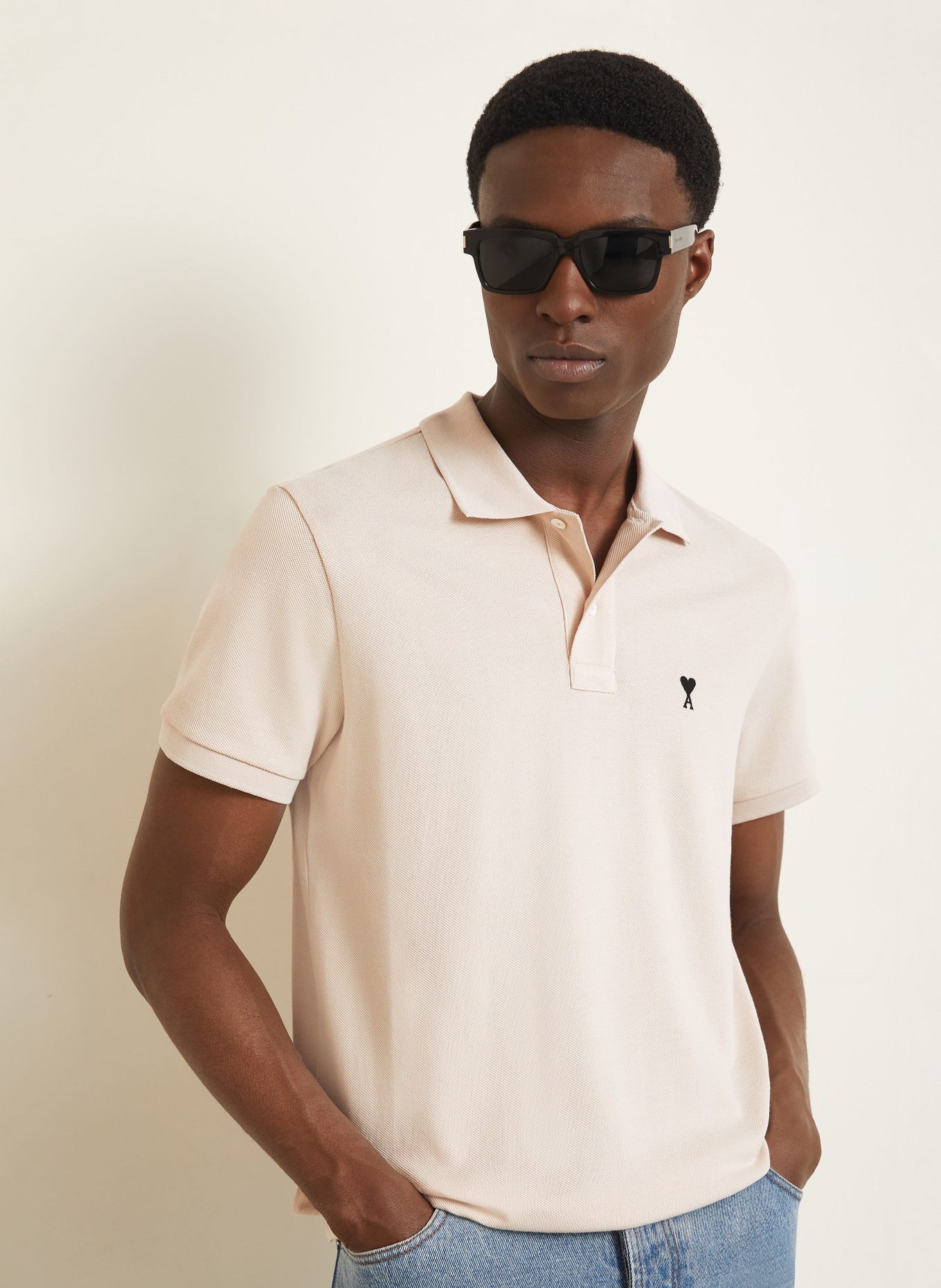AMI PARIS Piqué poloshirt: BEIGE