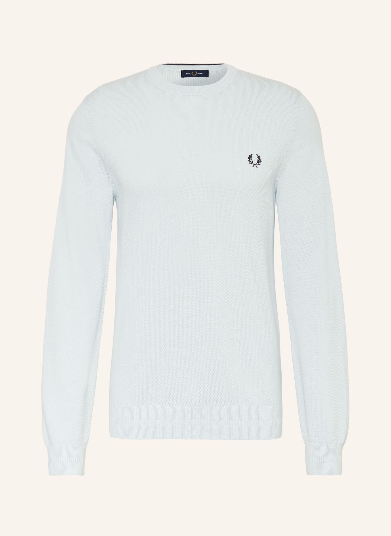 FRED PERRY Piqué-Pullover: HELLBLAU
