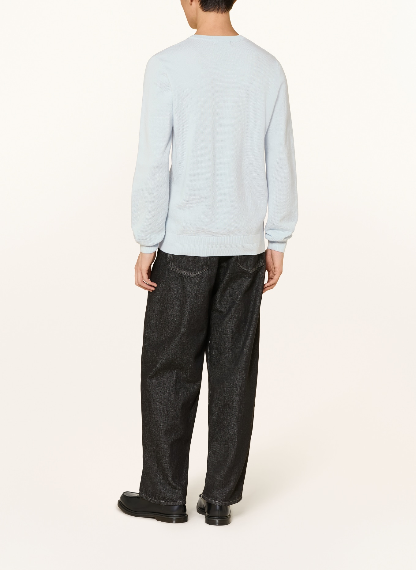 FRED PERRY Piqué-Pullover: HELLBLAU