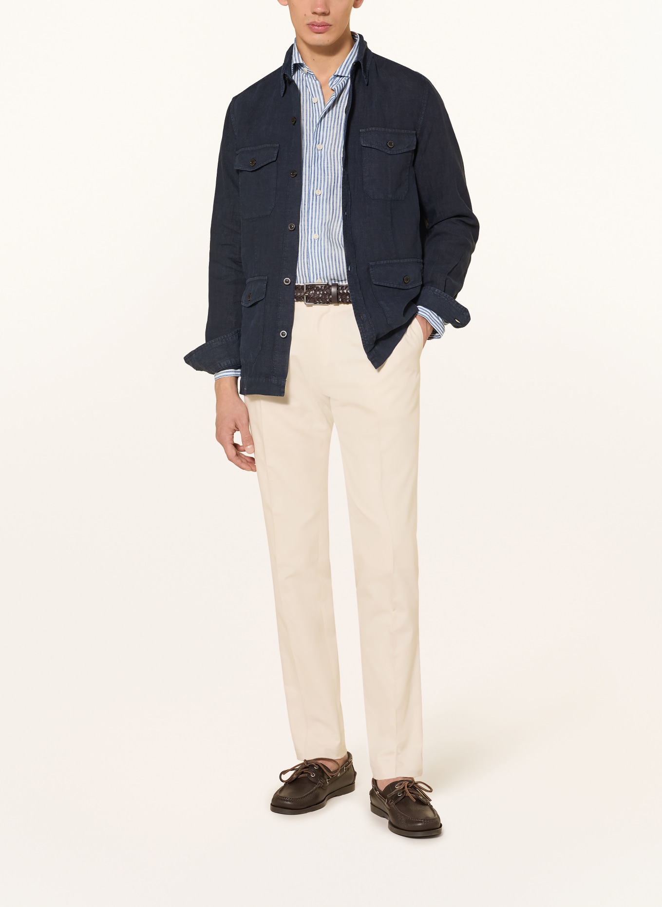 BOGLIOLI Leinen-Overjacket: DUNKELBLAU