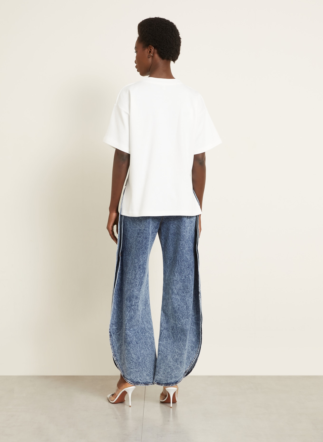 ALAÏA Jeans à jambes larges: 524 BLEU NEIGE
