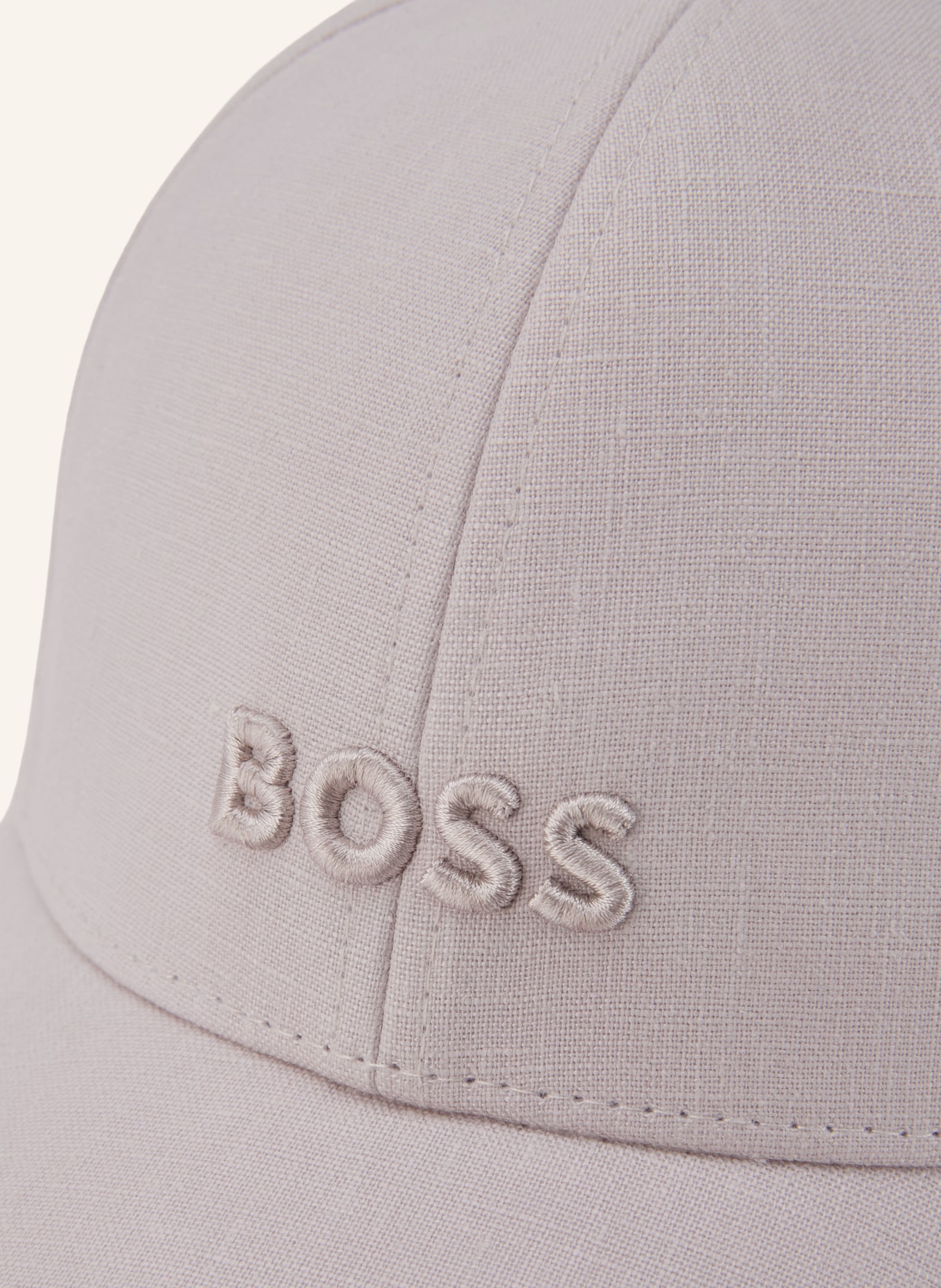 BOSS Lněná čepice ARI: RŮŽOVÁ