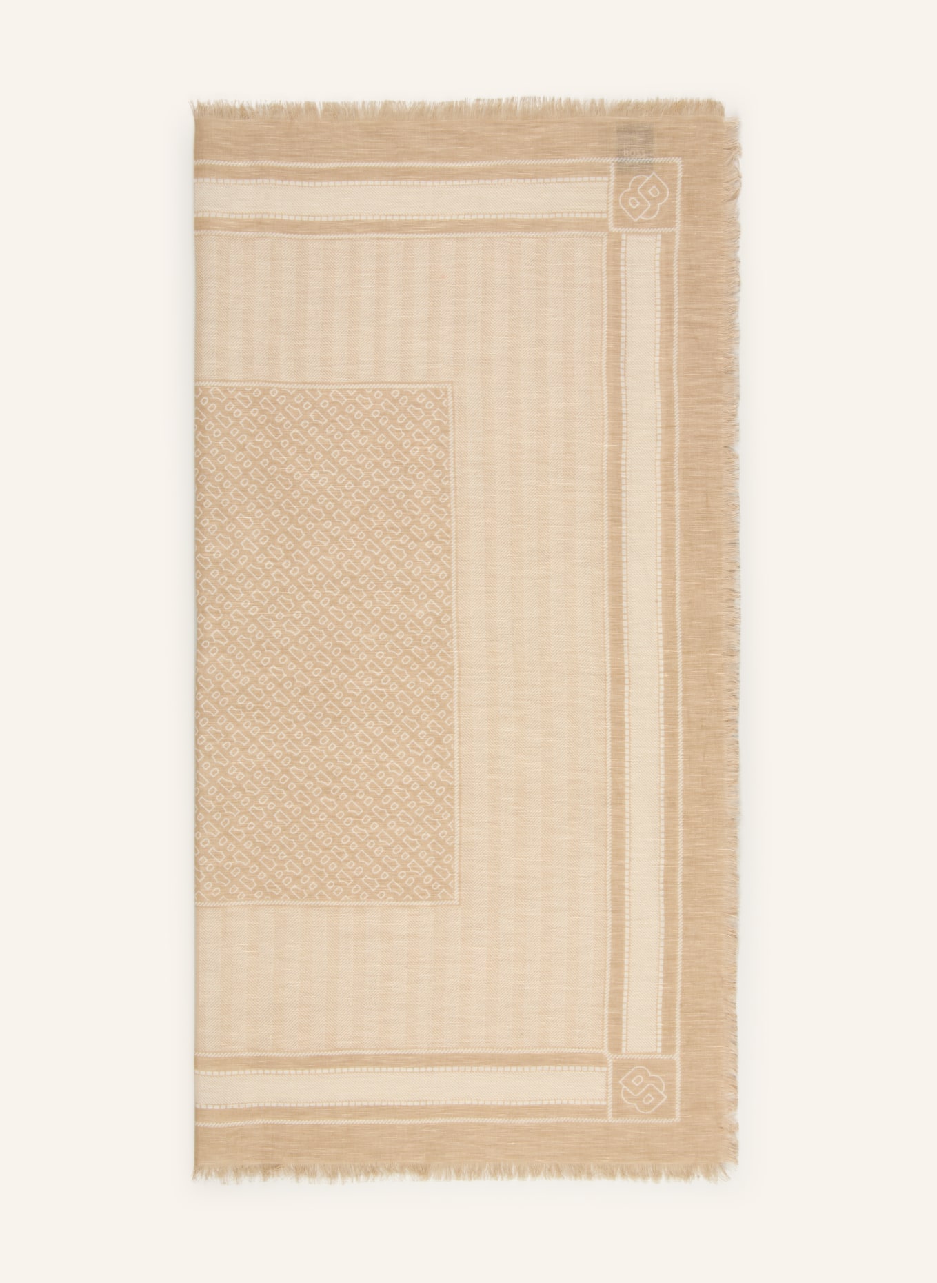 BOSS JINNAH cloth with linen: BEIGE / LIGHT BROWN