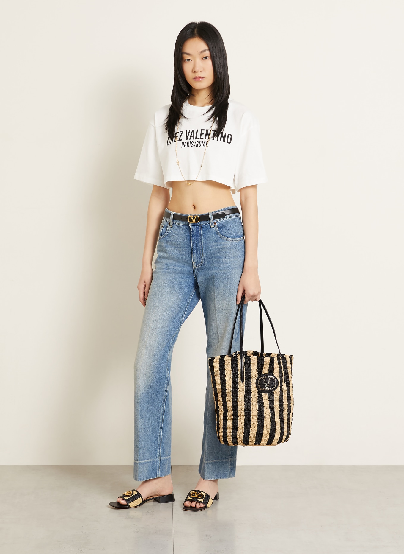 VALENTINO GARAVANI Shopper VLOGO SIGNATURE met etui: ZWART / ZILVER / BEIGE