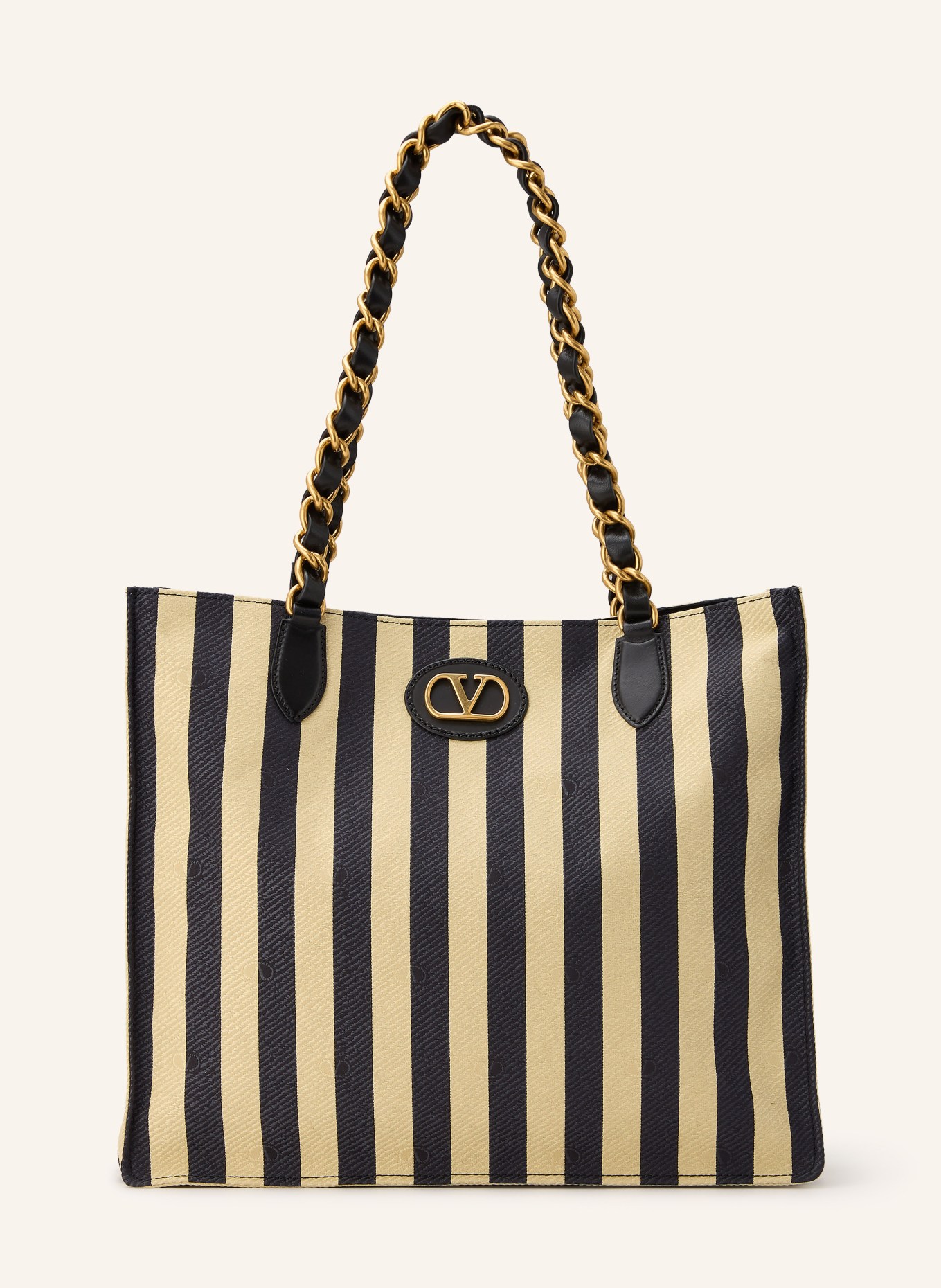 VALENTINO GARAVANI Shopper LASEINE: SCHWARZ / GOLD / BEIGE