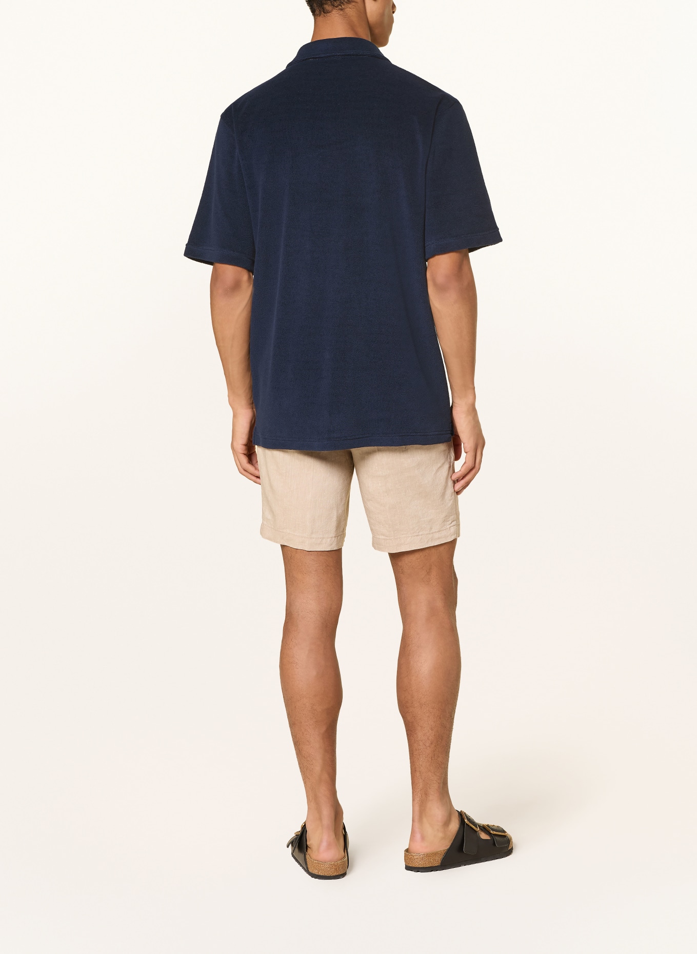 BOSS ICONIC terry polo shirt: DARK BLUE / CAMEL / BLACK