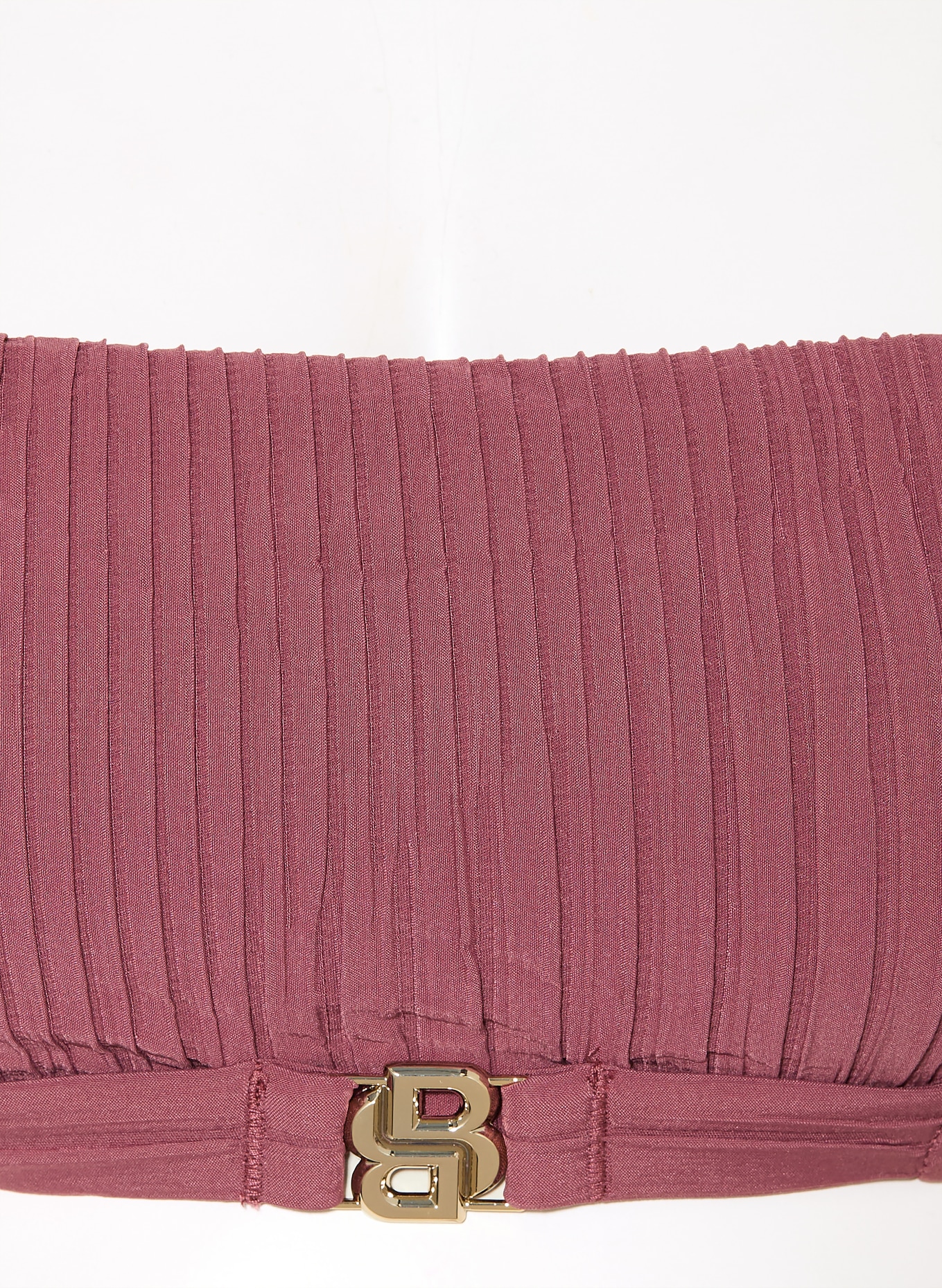 BOSS Haut de bikini bandeau DOUBLE B: ROUGE FONCÉ / OR