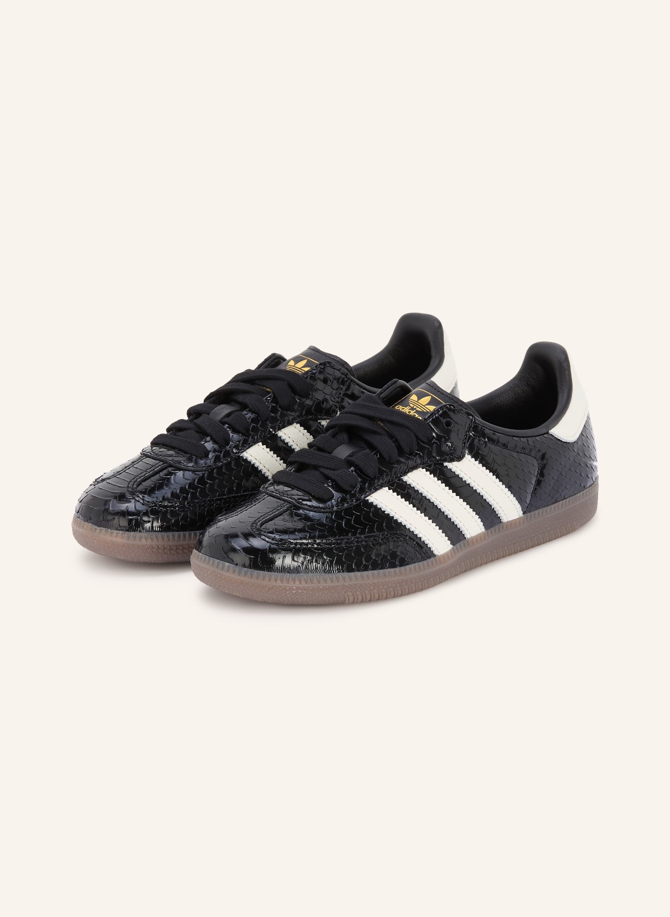 adidas Originals Sneaker SAMBA OG: SCHWARZ / PLATIN / WEISS