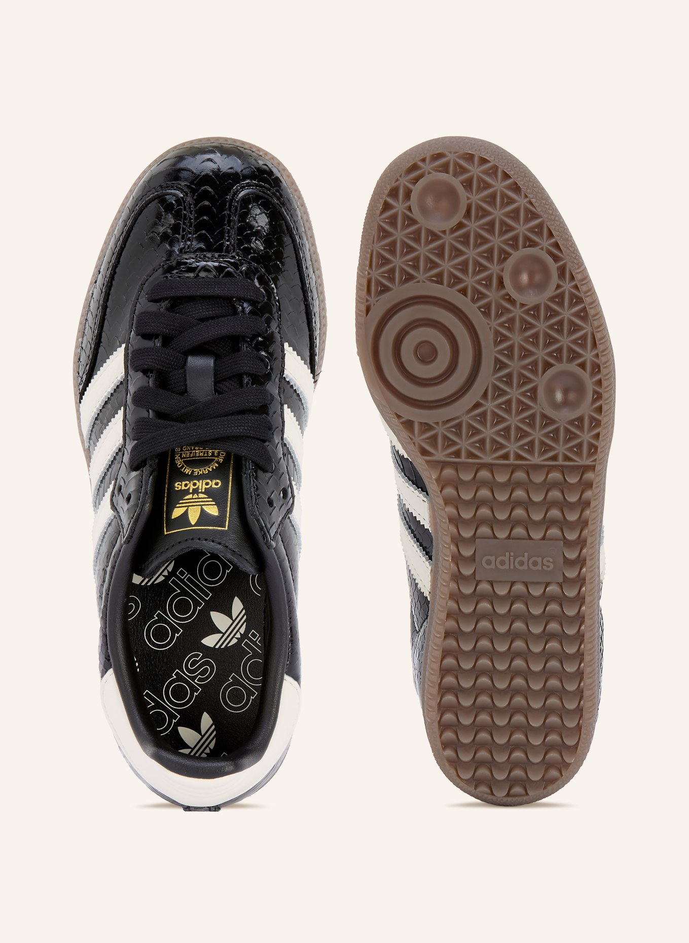 adidas Originals Sneaker SAMBA OG: SCHWARZ / PLATIN / WEISS