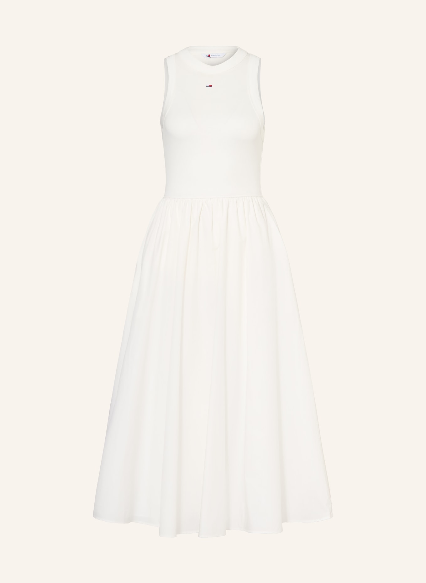 TOMMY JEANS Kleid im Materialmix: WEISS