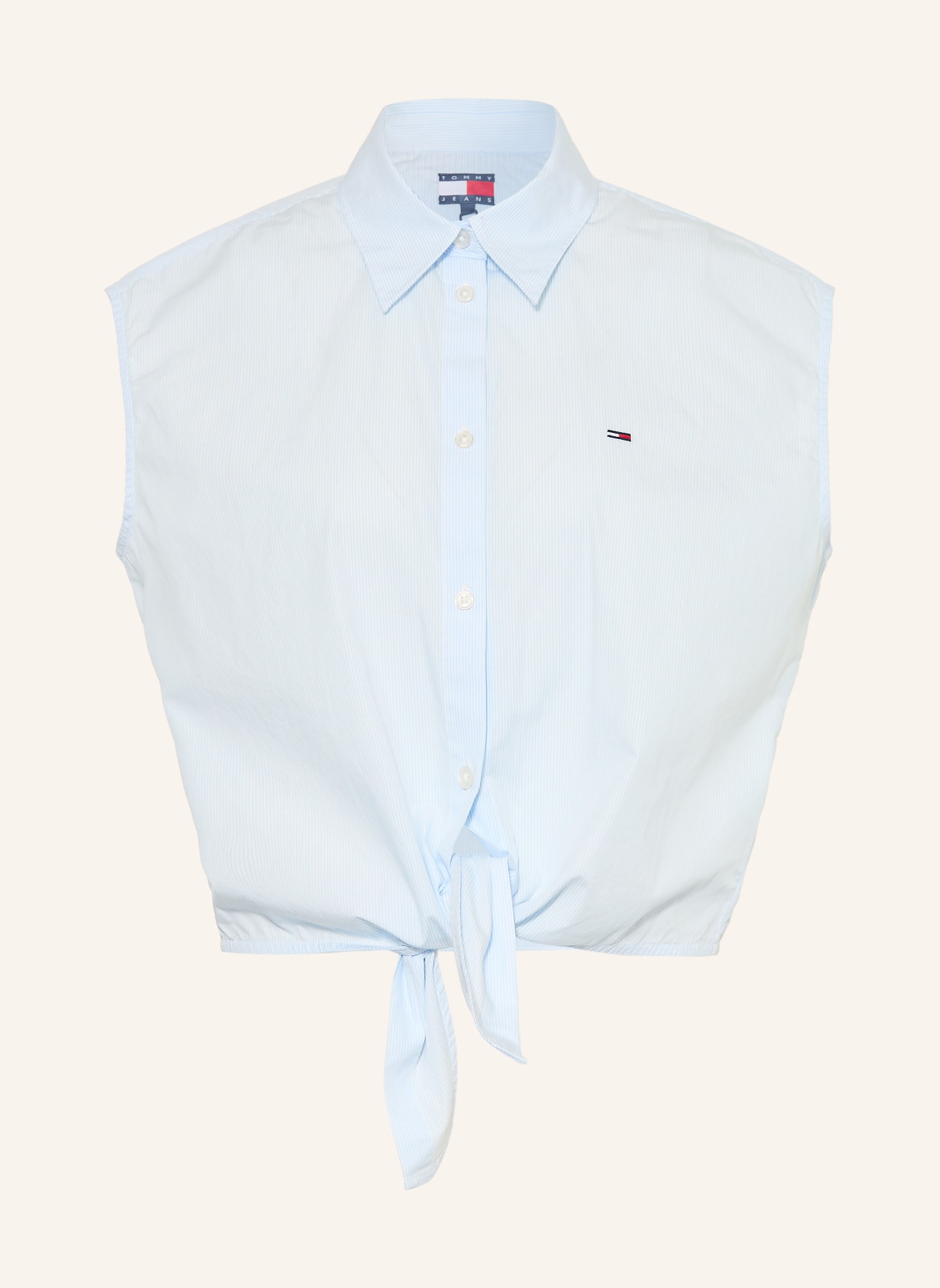 TOMMY JEANS bluzka: JASNONIEBIESKI / BIAŁY