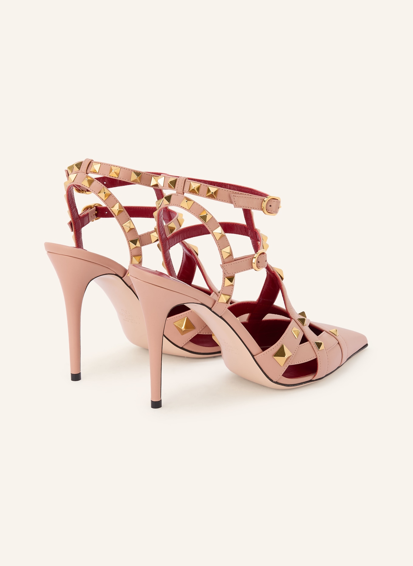 VALENTINO GARAVANI Slingpumps mit Nieten: ROSÉ / GOLD