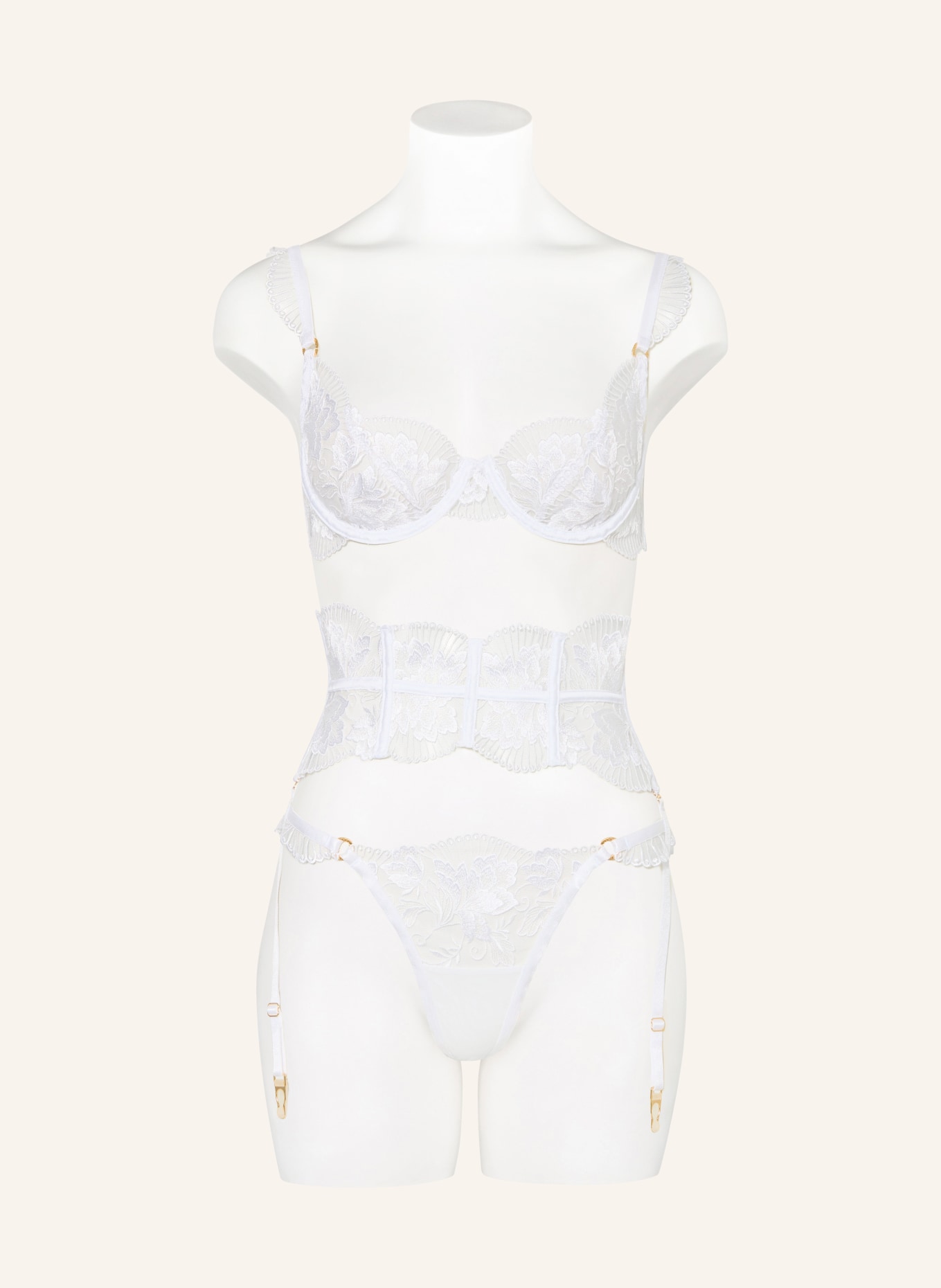 BLUEBELLA Biustonosz z fiszbinami GABRIELLA: BIAŁY