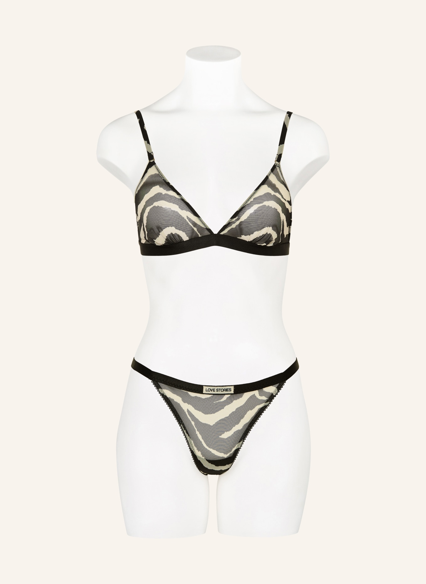 LOVE Stories Triangel-bh UMA: ZWART / WIT