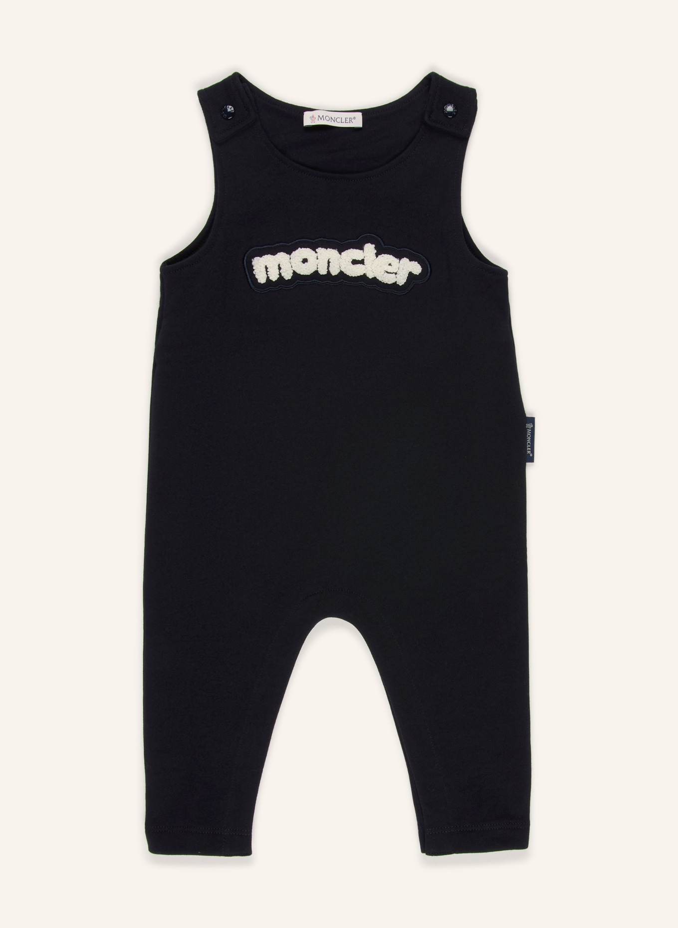 MONCLER enfant Set: tuinbroek en shirt met lange mouwen: DONKERBLAUW / WIT
