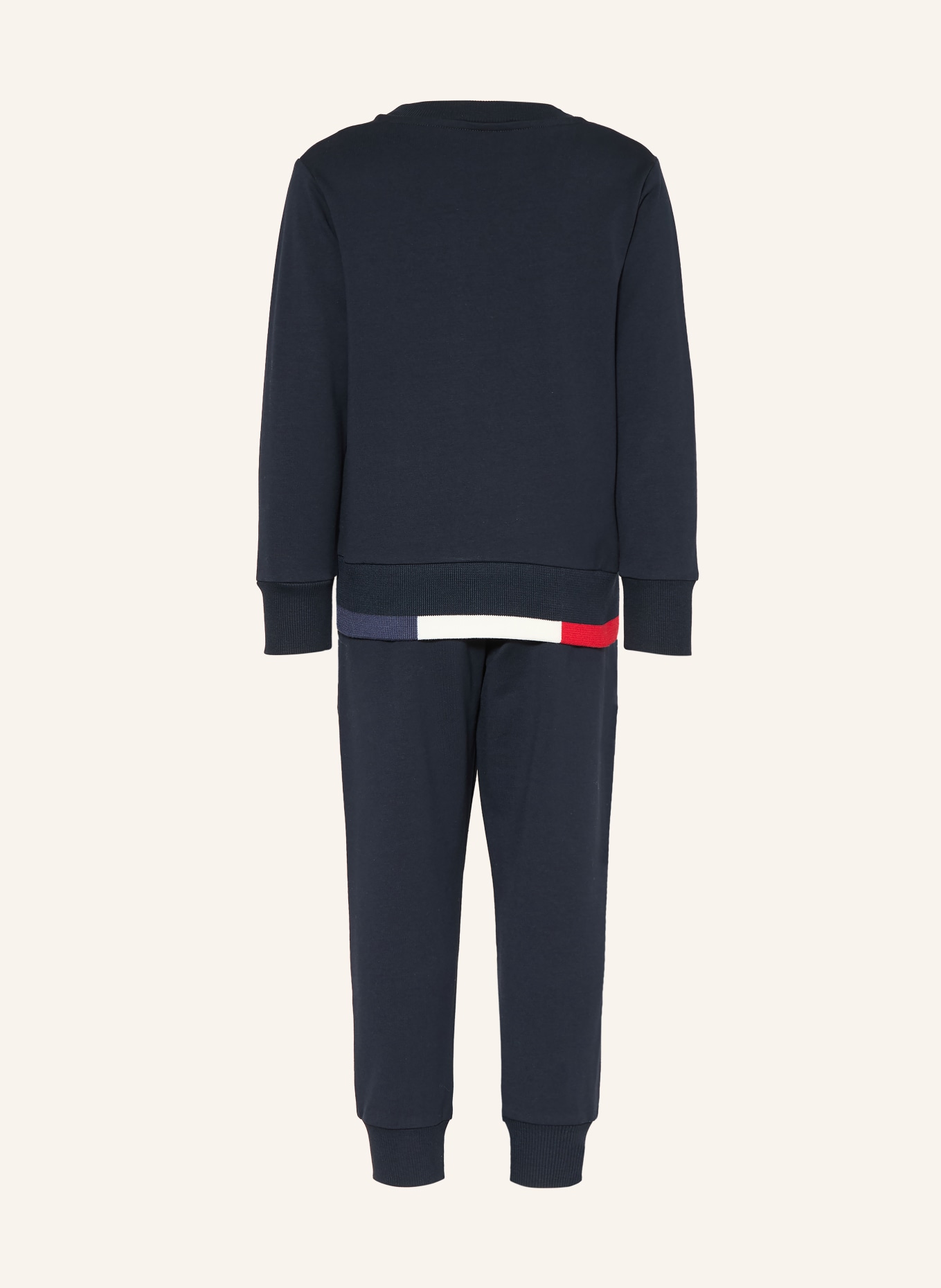MONCLER enfant Ensemble : sweat-shirt et pantalon de survêtement: BLEU FONCÉ / ROUGE / BLANC