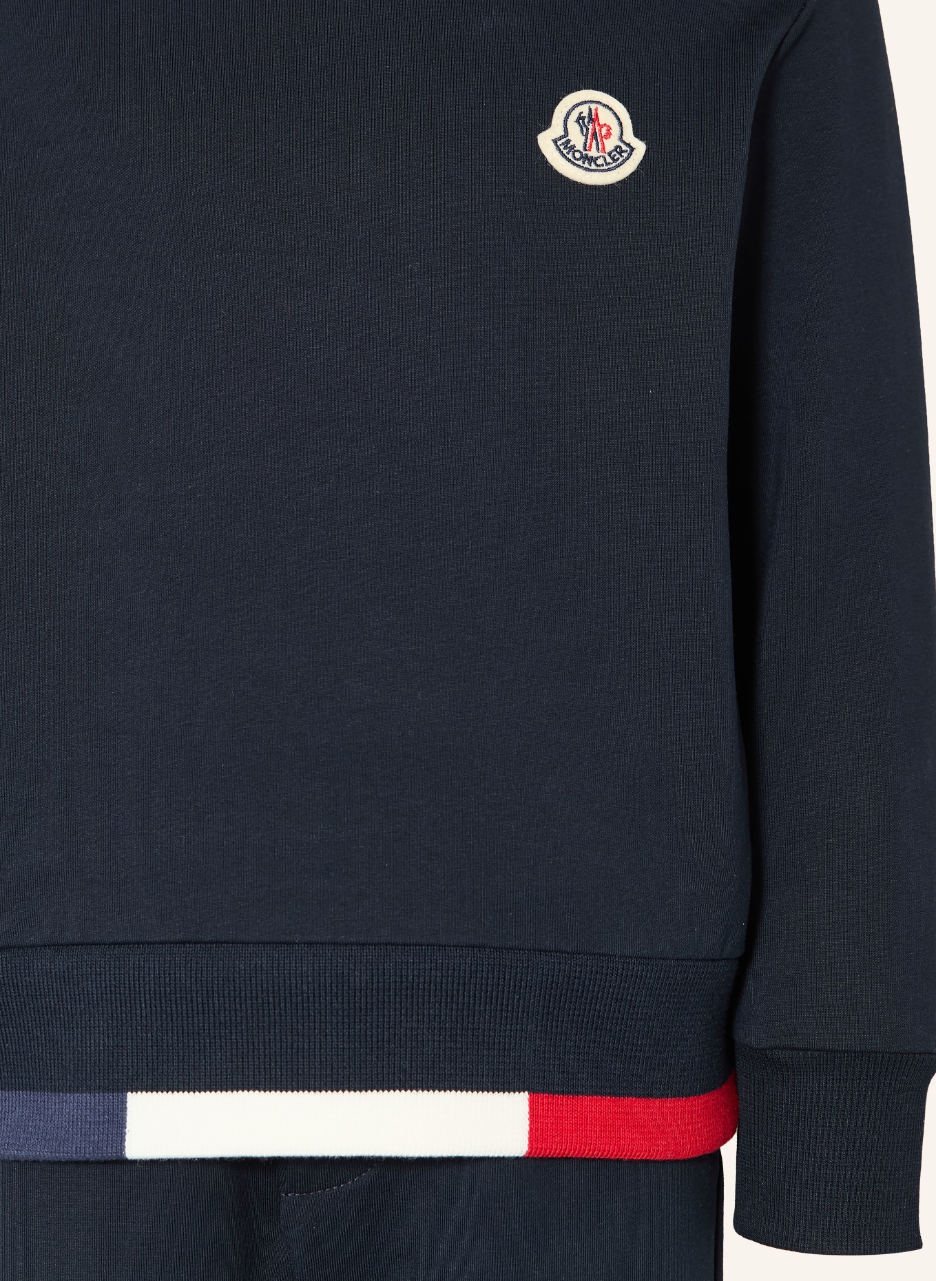 MONCLER enfant Ensemble : sweat-shirt et pantalon de survêtement: BLEU FONCÉ / ROUGE / BLANC