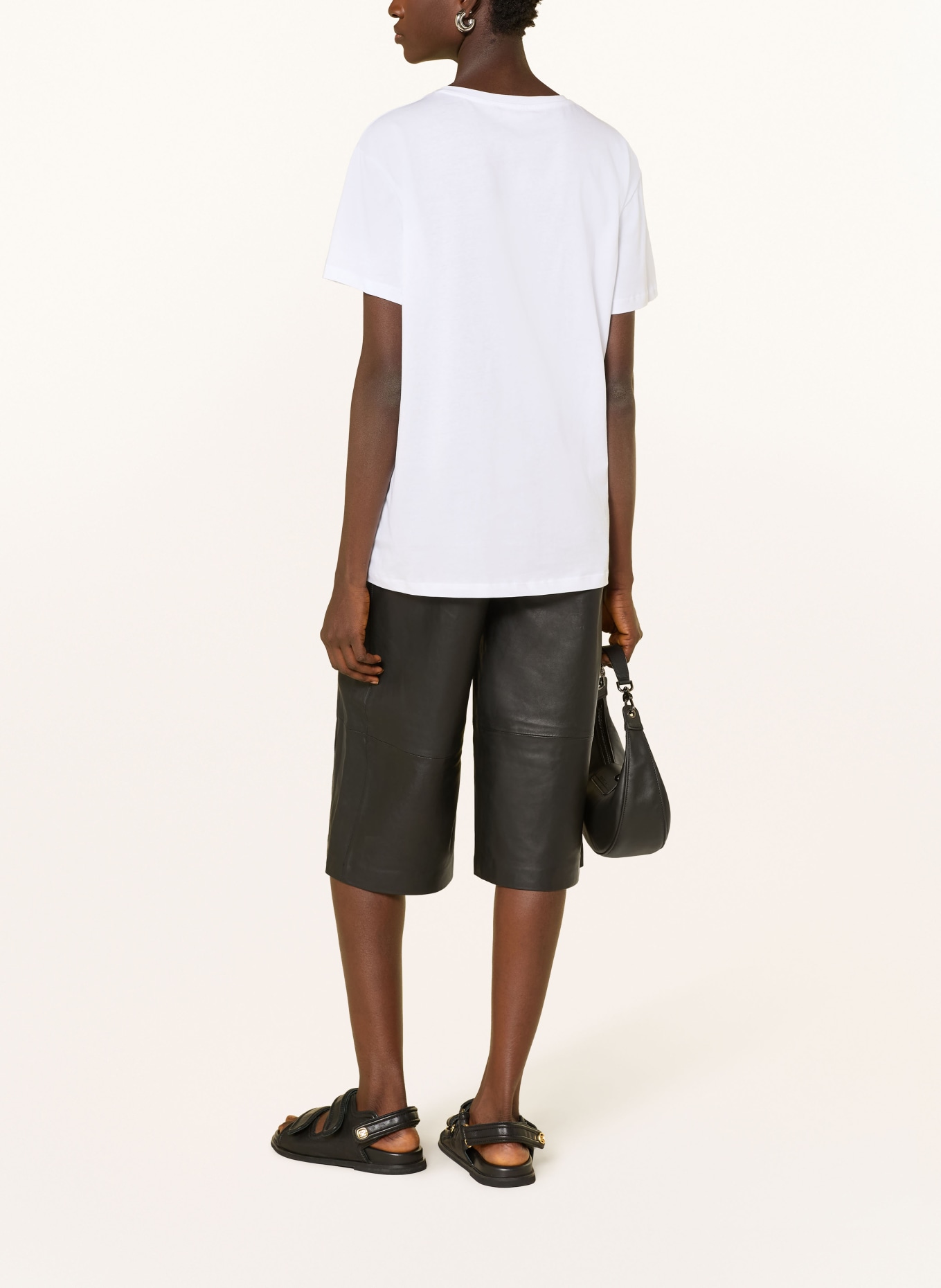 LIU JO T-Shirt mit Schmucksteinen: WEISS / BLAU