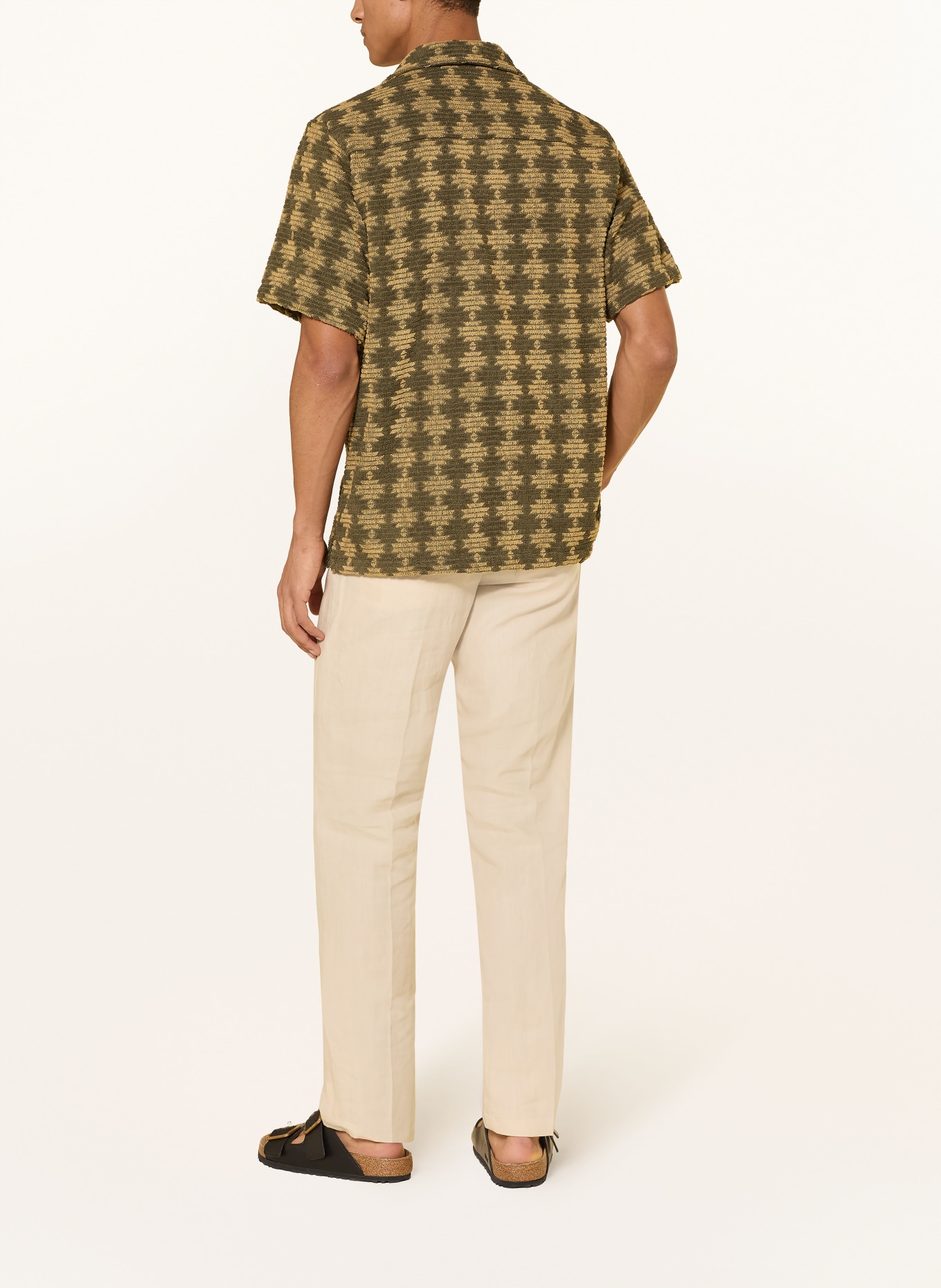 OAS Chemise de villégiature FORTI CUBA Comfort Fit en tissu éponge: KAKI / BEIGE