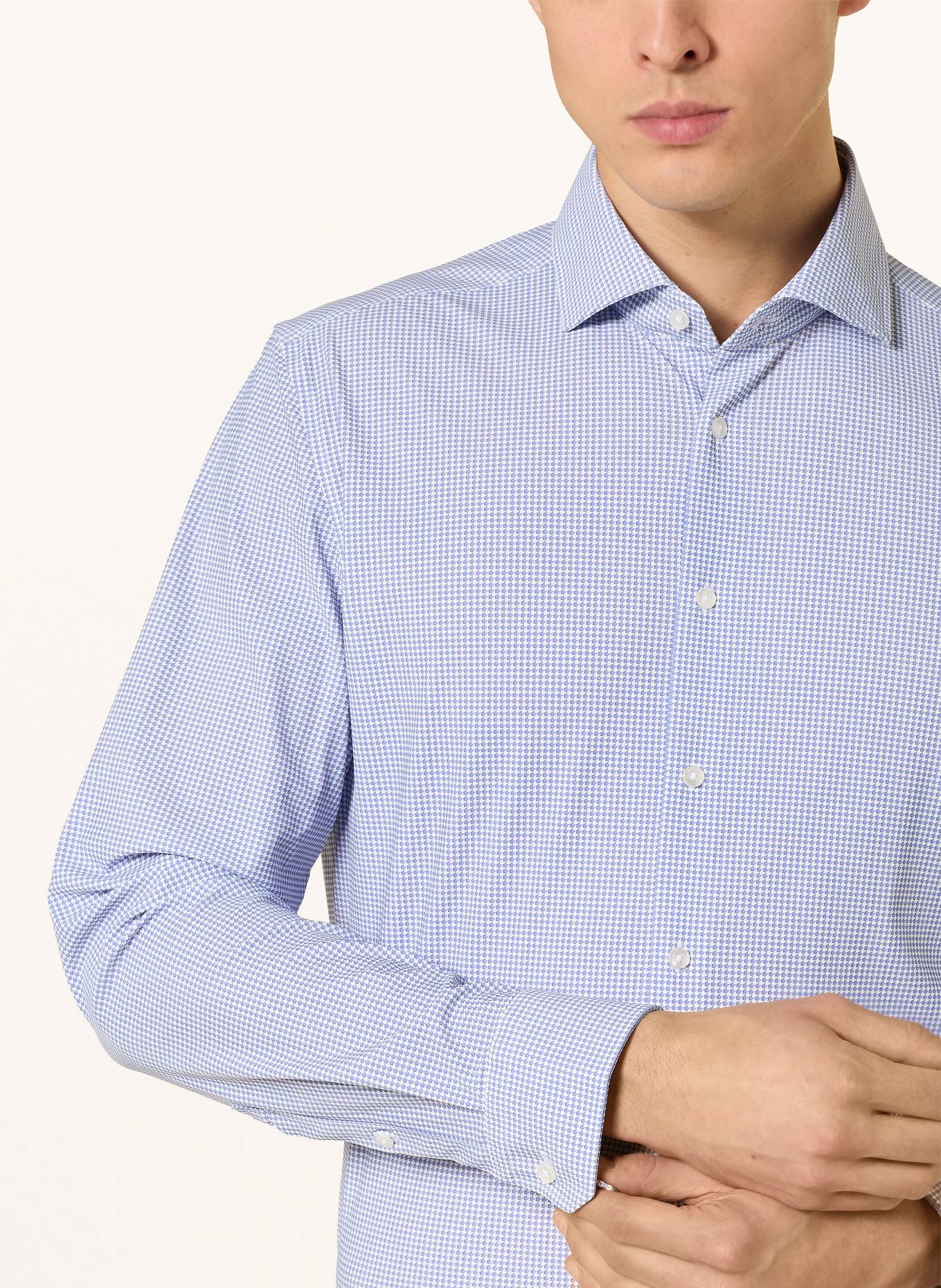 seidensticker Hemd Slim Fit: BLAU / WEISS