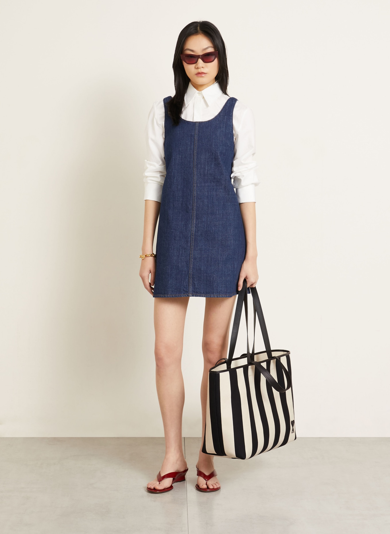 AMI PARIS AMI DE COEUR Tote Bag: BLACK / WHITE