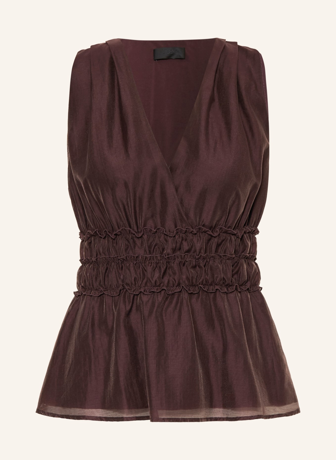 LIU JO Ruffled blouse: DARK BROWN
