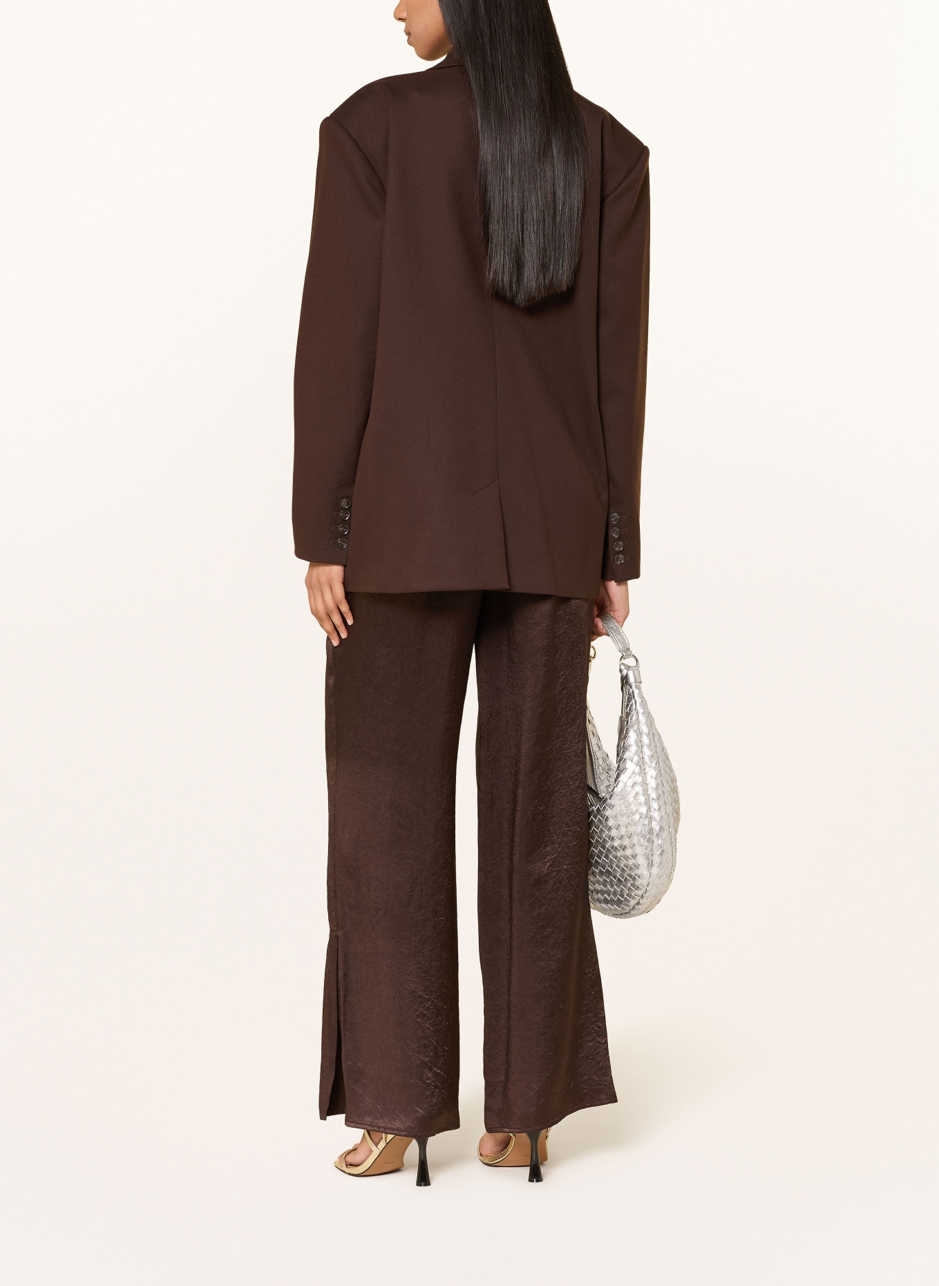 LIU JO Marlene-broek van satijn: MARRON FONCÉ