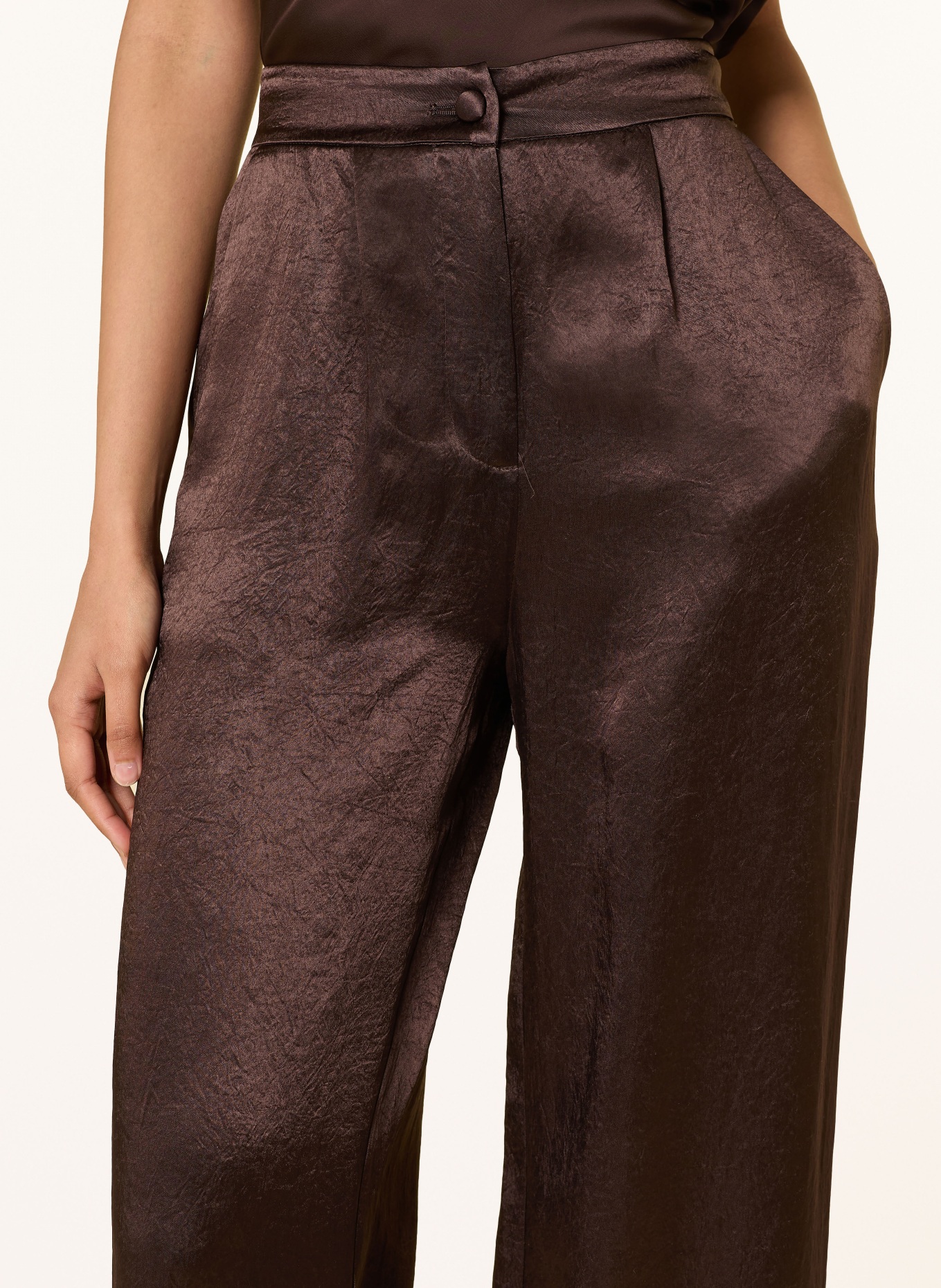 LIU JO Marlene-broek van satijn: MARRON FONCÉ