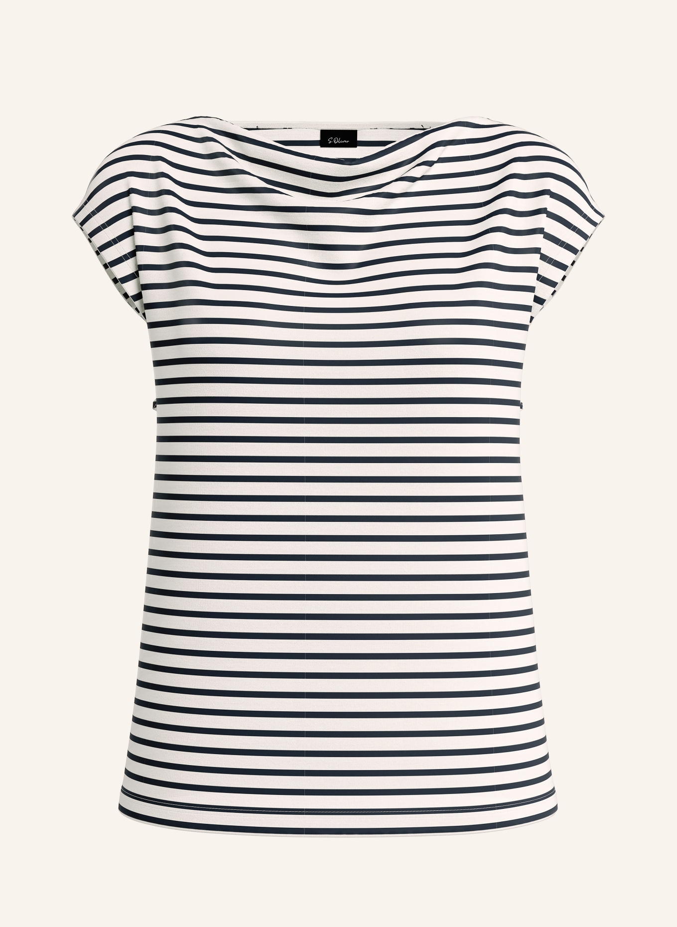 s.Oliver BLACK LABEL T-Shirt: ECRU / SCHWARZ