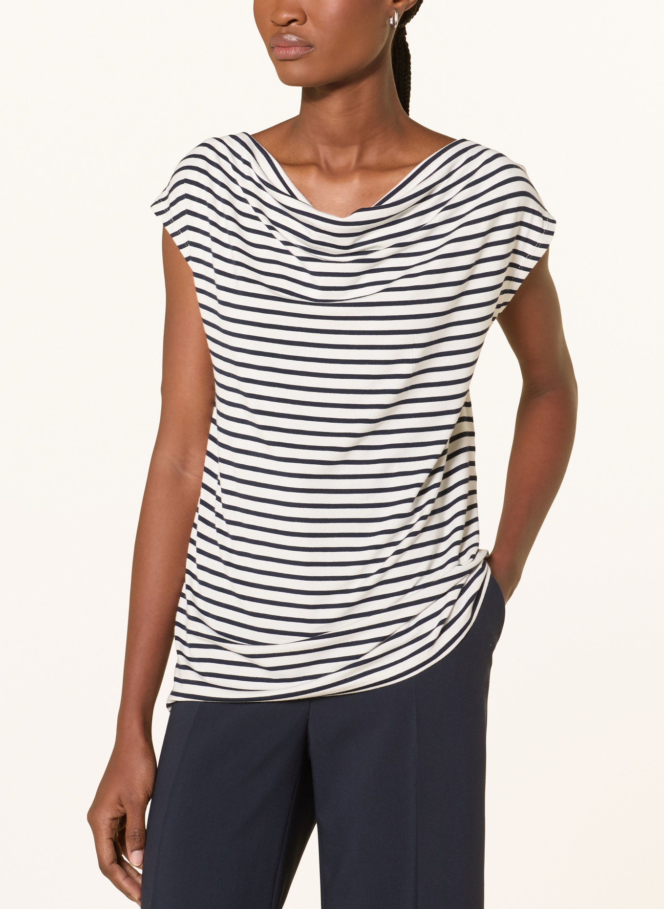 s.Oliver BLACK LABEL T-Shirt: ECRU / SCHWARZ