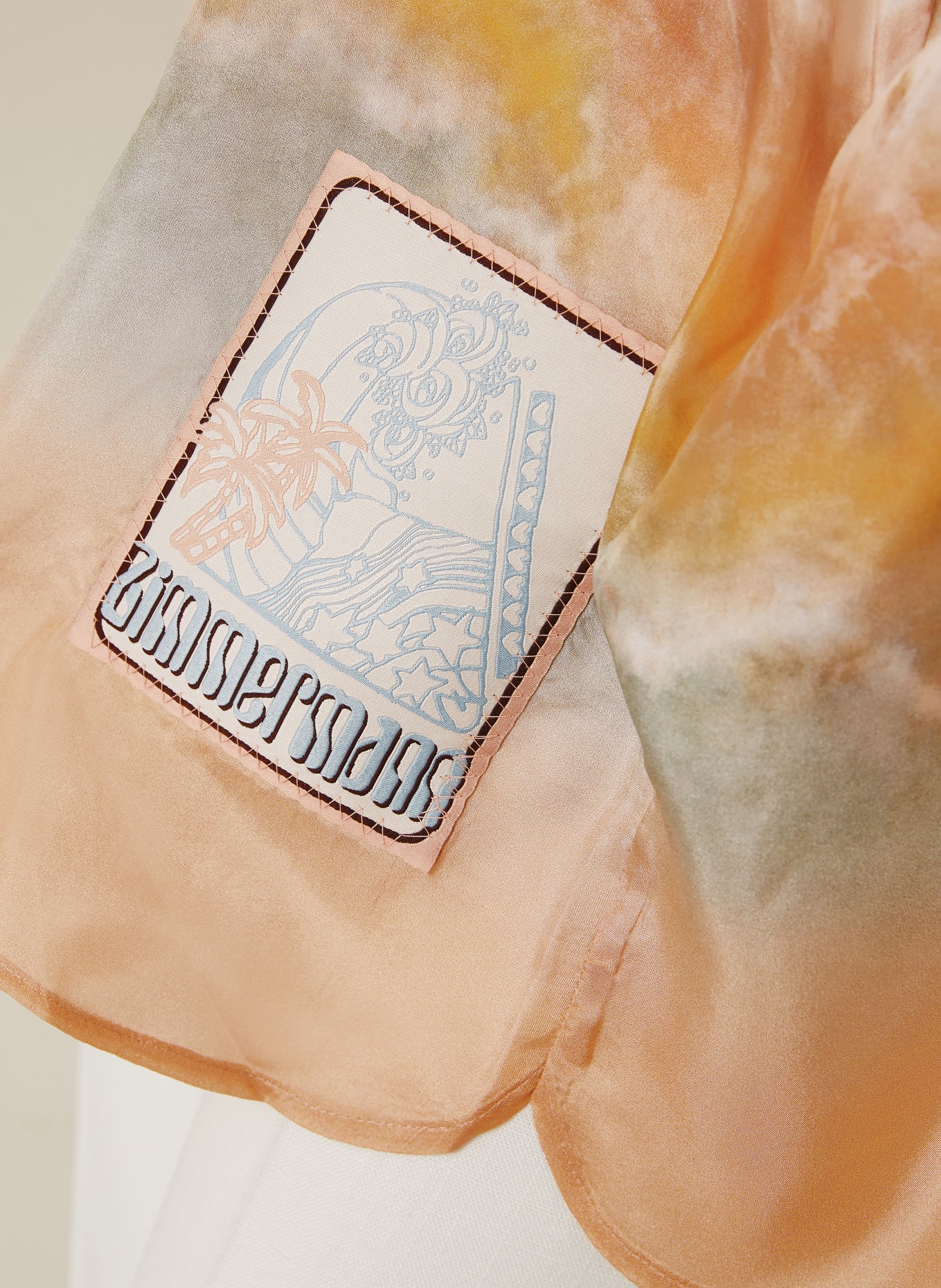 ZIMMERMANN Hemdbluse DAYLIGHT aus Seide: CREME / HELLORANGE / MINT