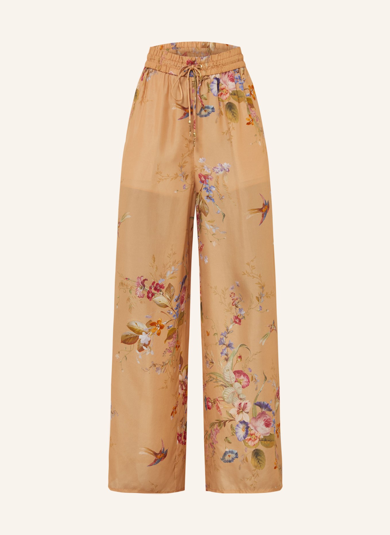ZIMMERMANN Marlenehose PATIENCE aus Seide: COGNAC / ROSA / LILA