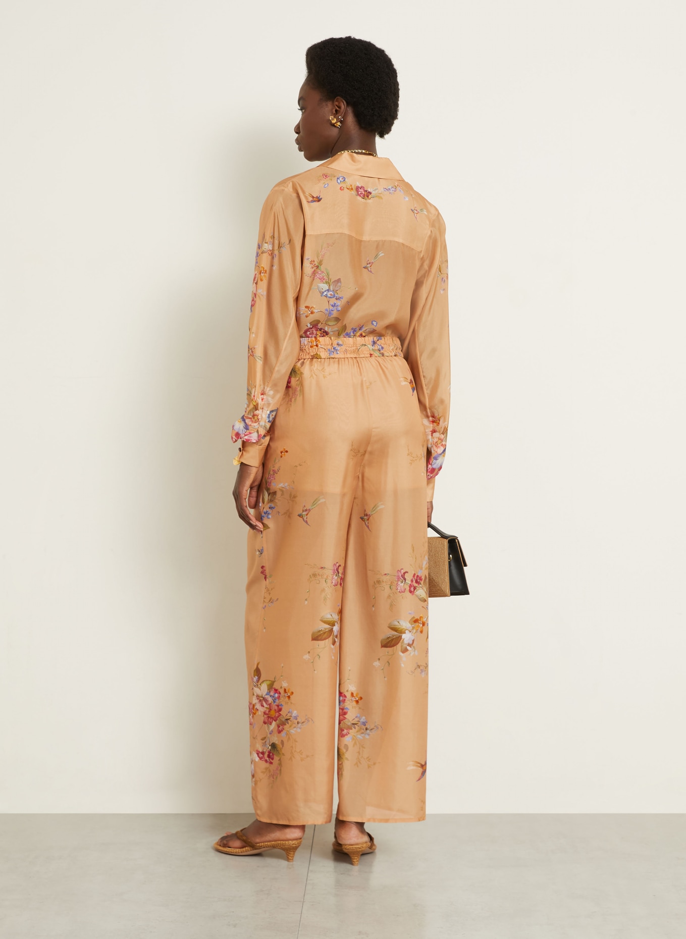 ZIMMERMANN Marlenehose PATIENCE aus Seide: COGNAC / ROSA / LILA