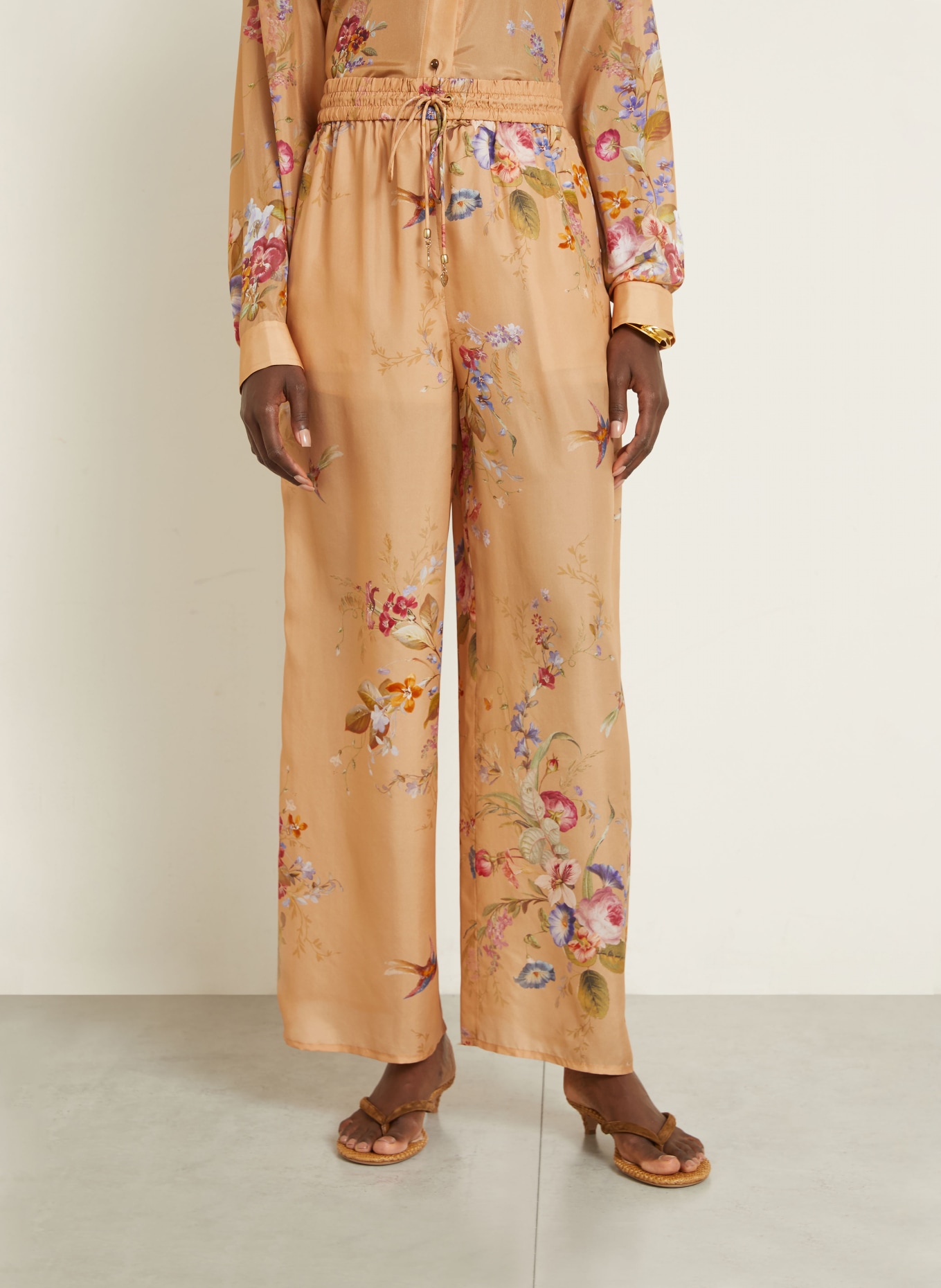 ZIMMERMANN Marlenehose PATIENCE aus Seide: COGNAC / ROSA / LILA