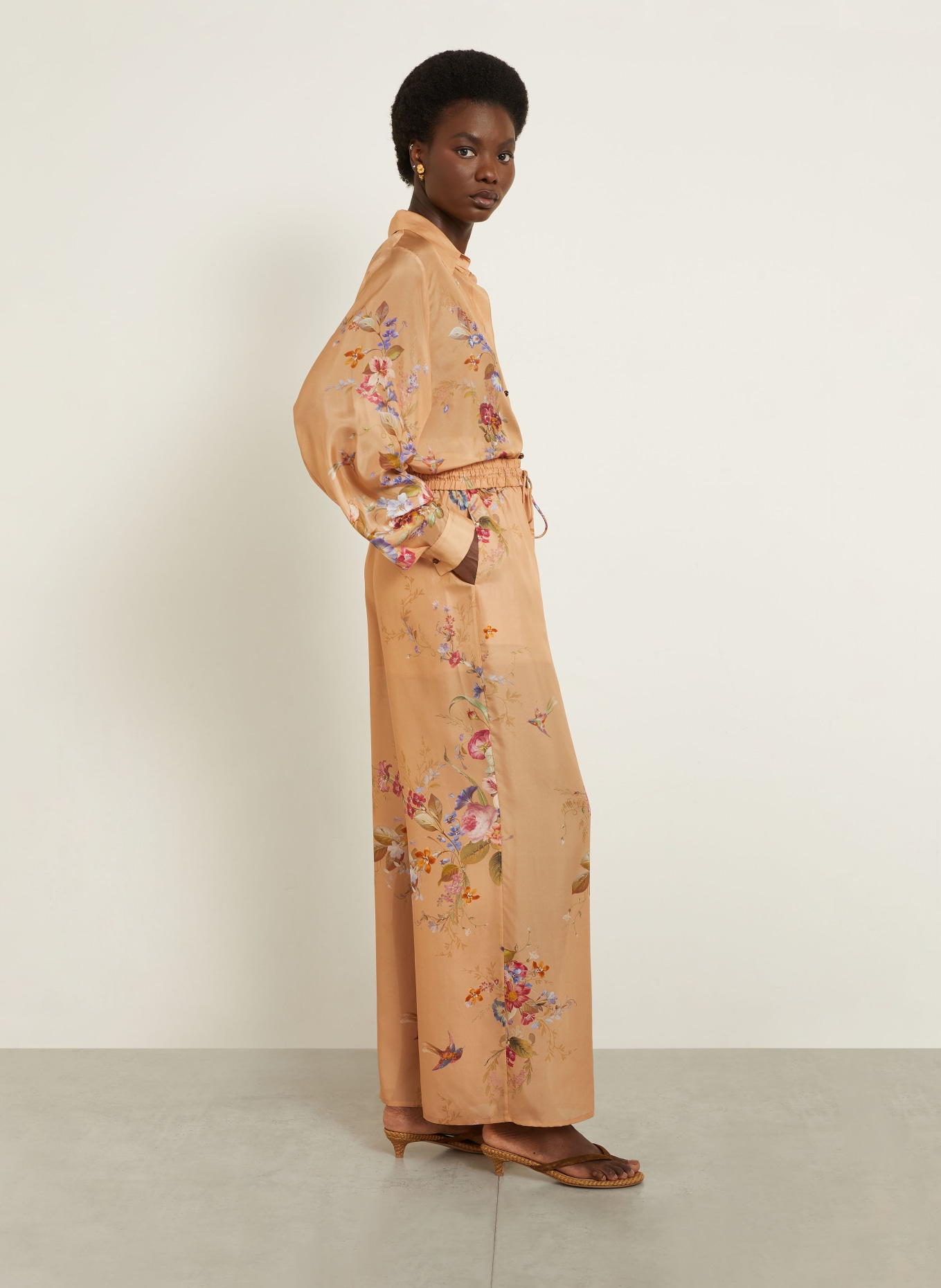 ZIMMERMANN Marlenehose PATIENCE aus Seide: COGNAC / ROSA / LILA