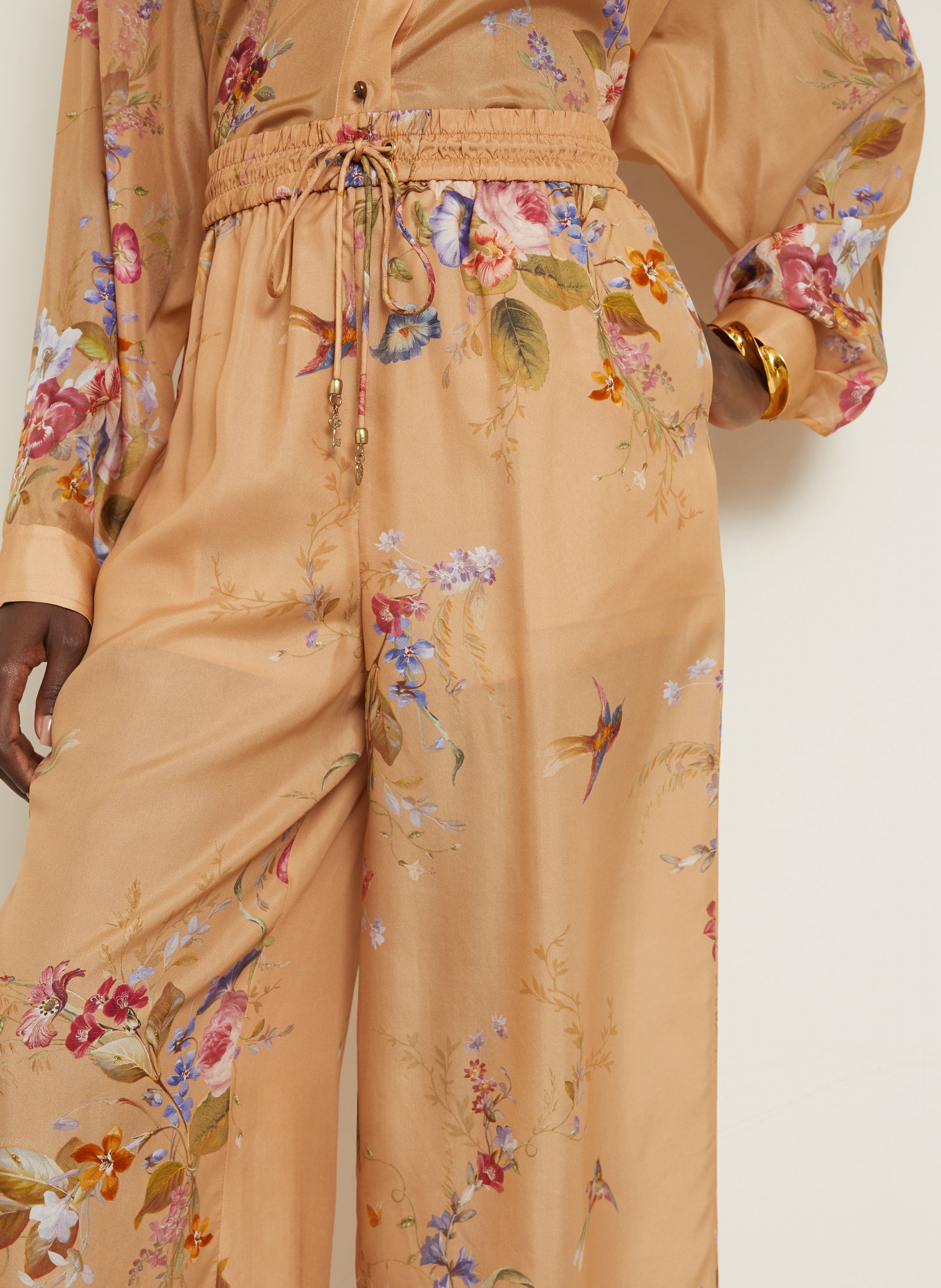 ZIMMERMANN Marlenehose PATIENCE aus Seide: COGNAC / ROSA / LILA